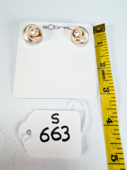 Sobral - Roses "Kalinda" Marfim Resin Earrings ( 003854 )