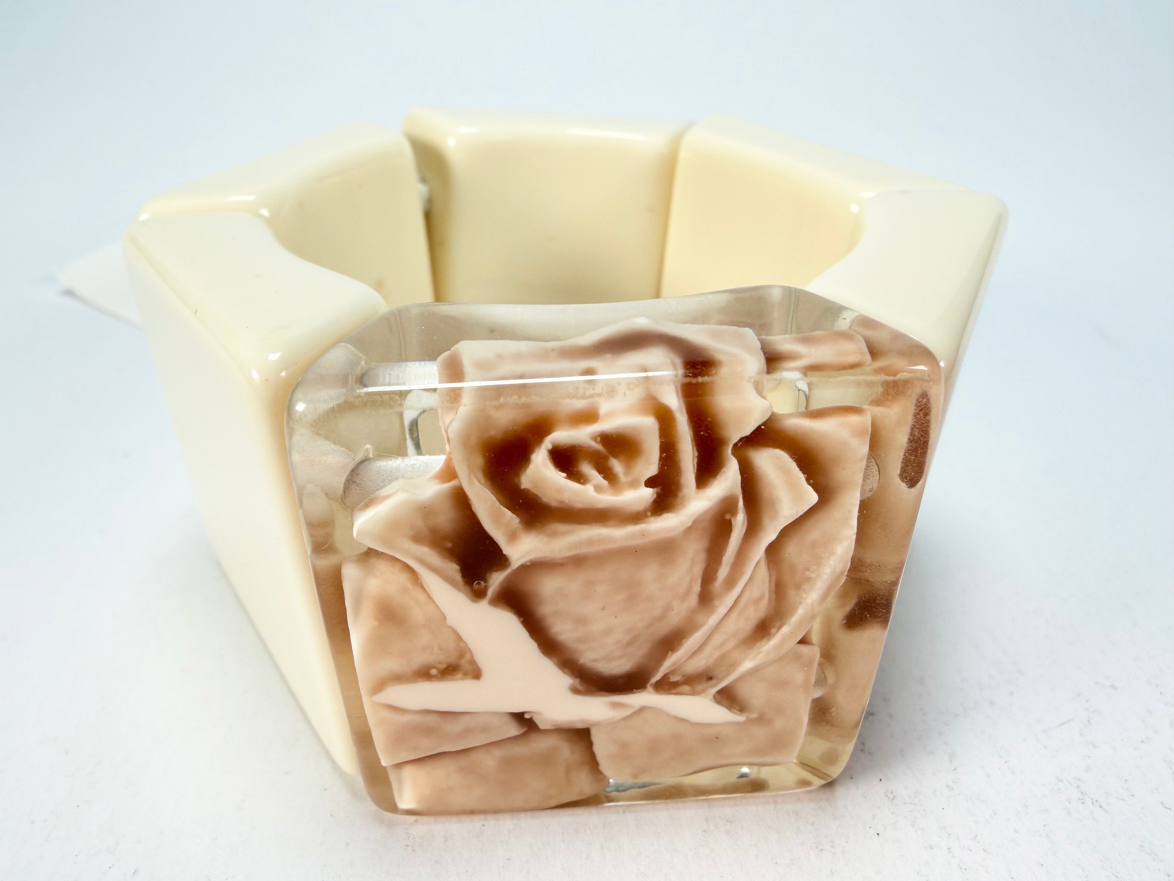 Sobral - Roses "Negra" Marfim Elasticated Resin Bracelet ( 004397 )