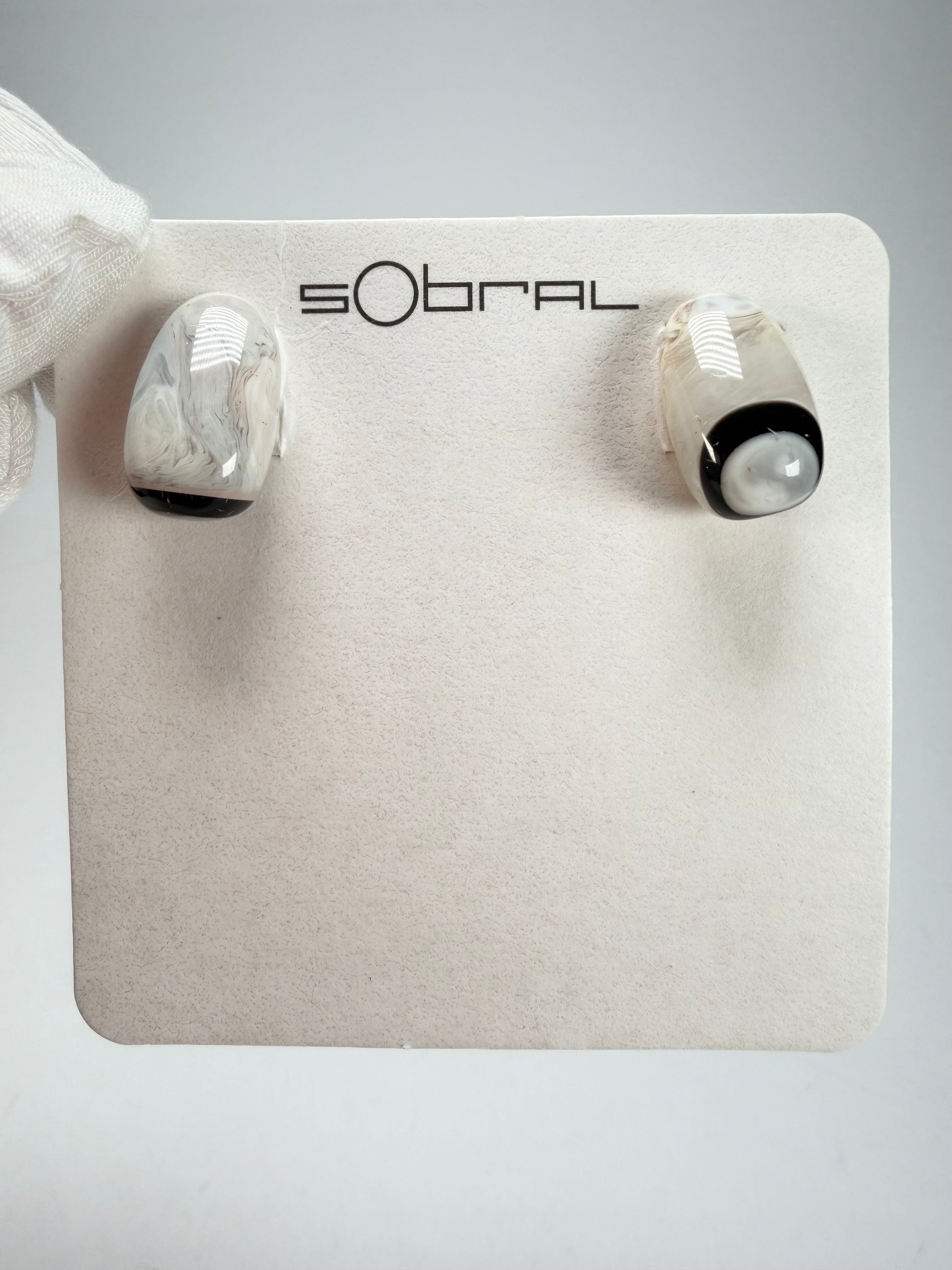 Sobral -  Lágrima D'or "New Habilis" Pollock Resin Earrings ( 005261 )