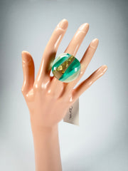 Sobral - Planets "Saturno" Neptune Resin Ring ( 005457 ) - Size UK T / US 9.5