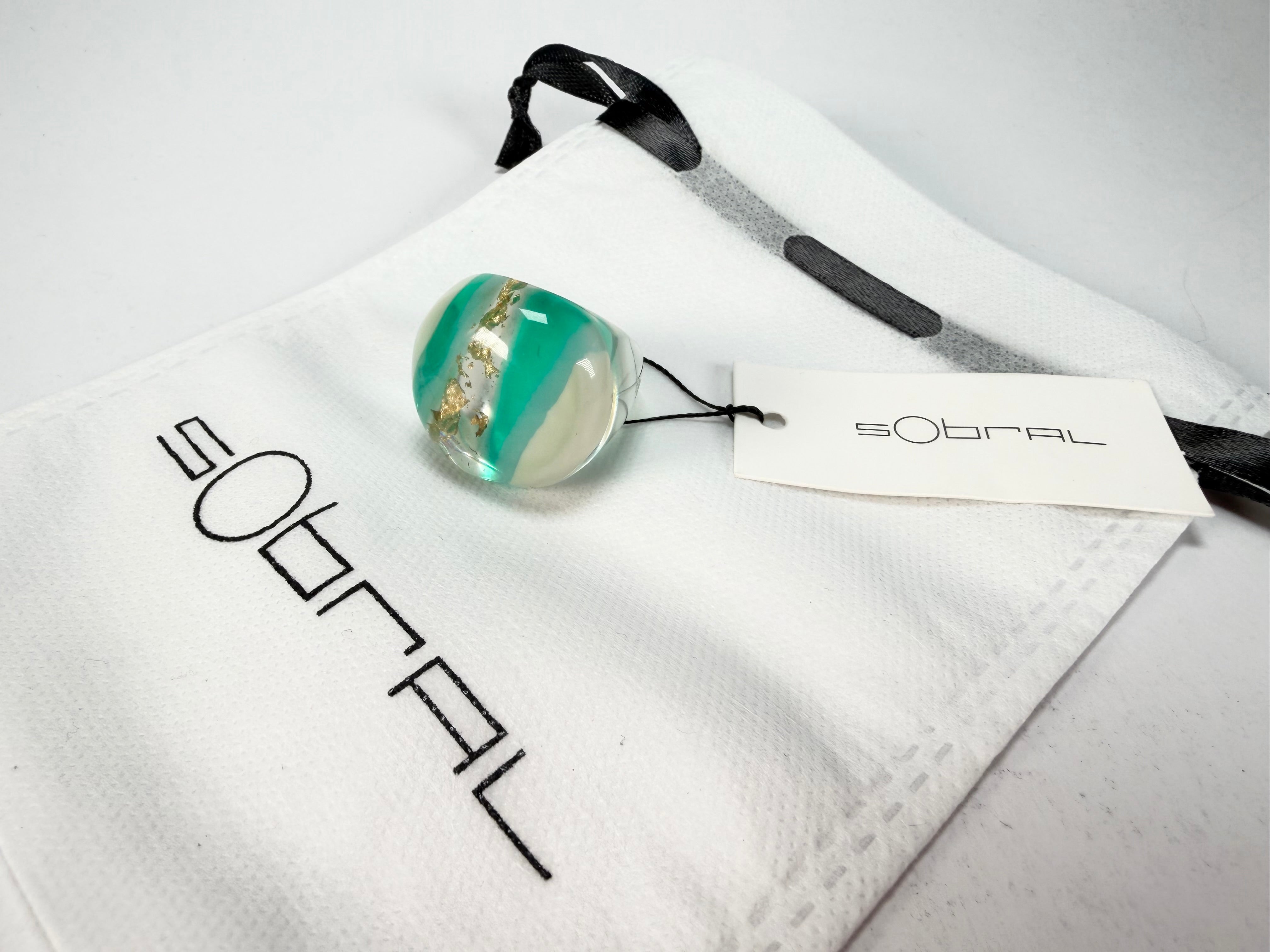 Sobral - Planets "Saturno" Neptune Resin Ring ( 005457 ) - Size UK T / US 9.5