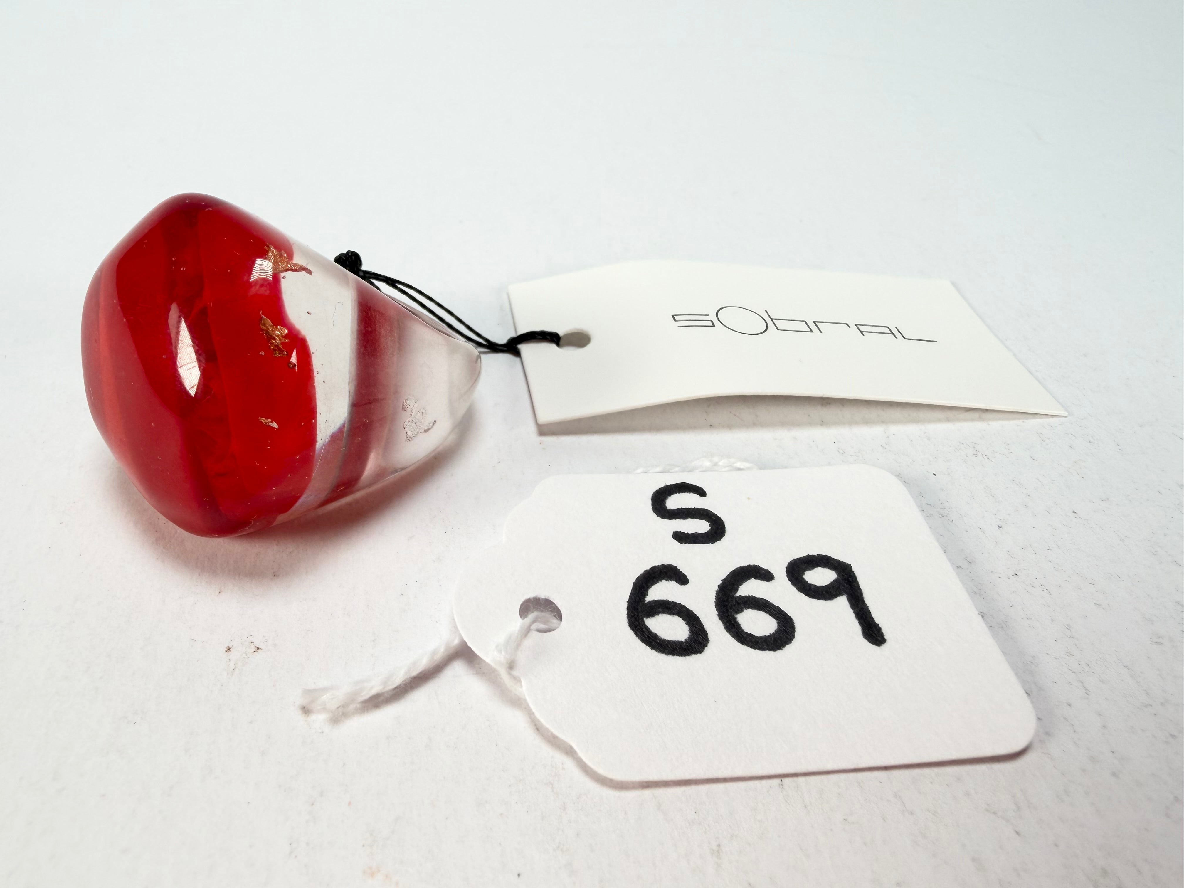 Sobral - Planets "Saturno" Marte Resin Ring ( 005457 ) - Size UK O / US 7