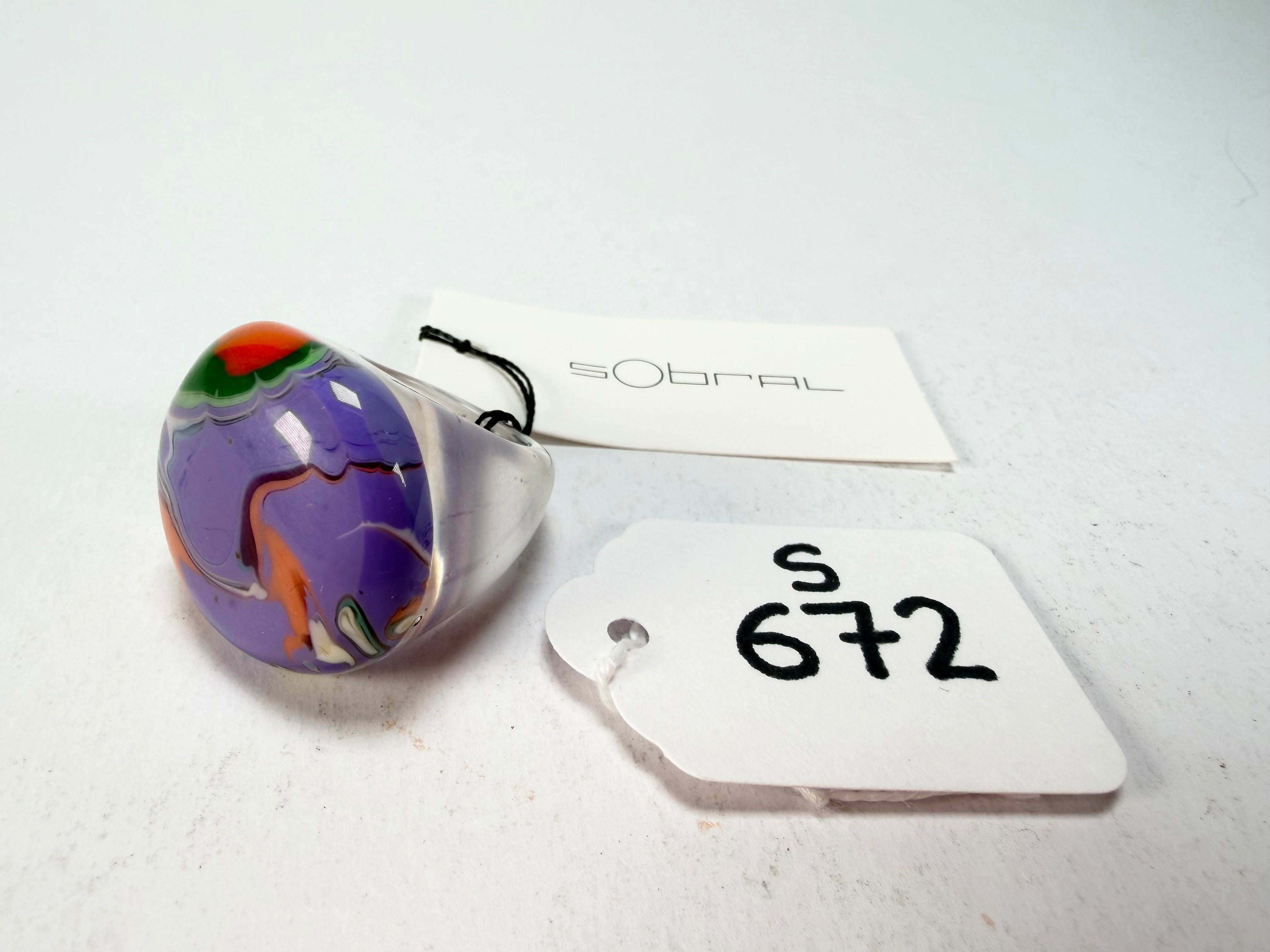 Sobral - Planets "Saturno" Pollock Resin Ring ( 005457 ) - Size UK M / US 6