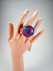 Sobral - Planets "Saturno" Pollock Resin Ring ( 005457 ) - Size UK M / US 6