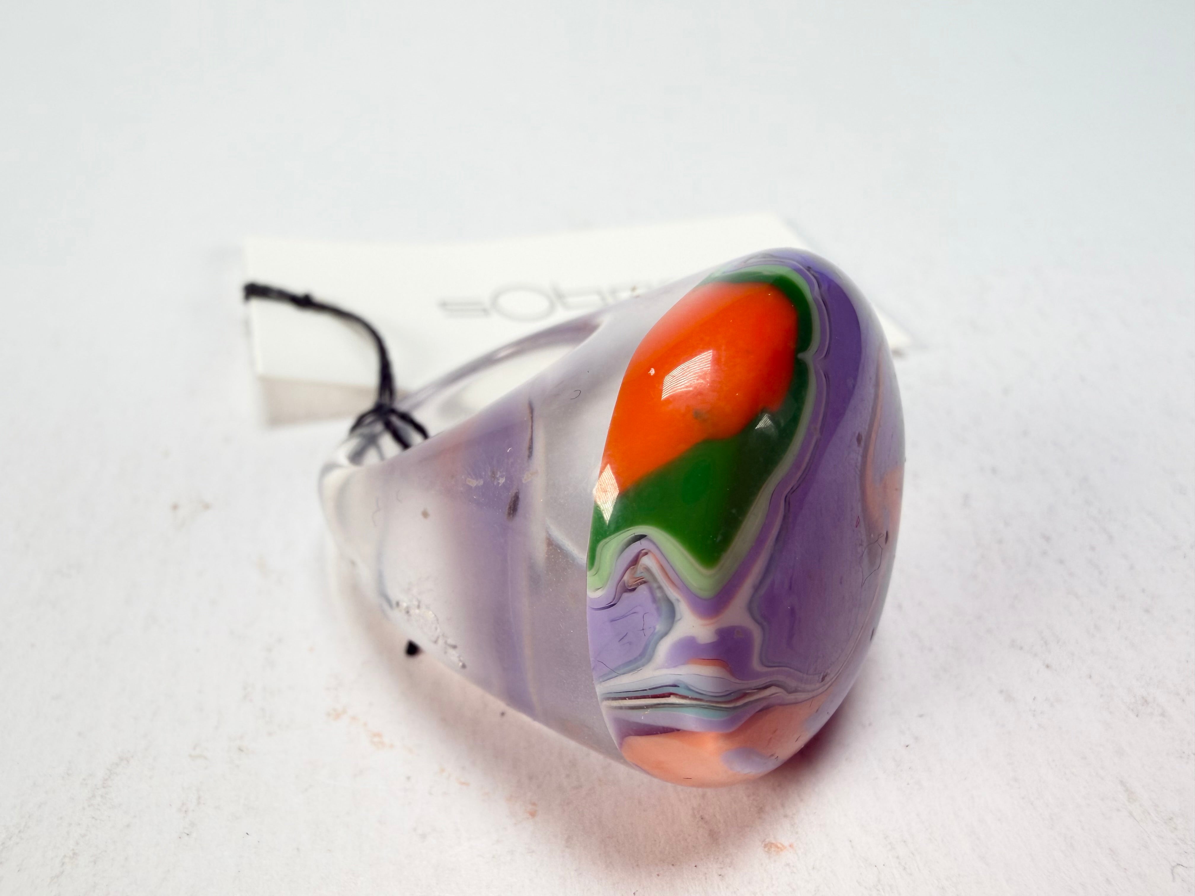 Sobral - Planets "Saturno" Pollock Resin Ring ( 005457 ) - Size UK M / US 6