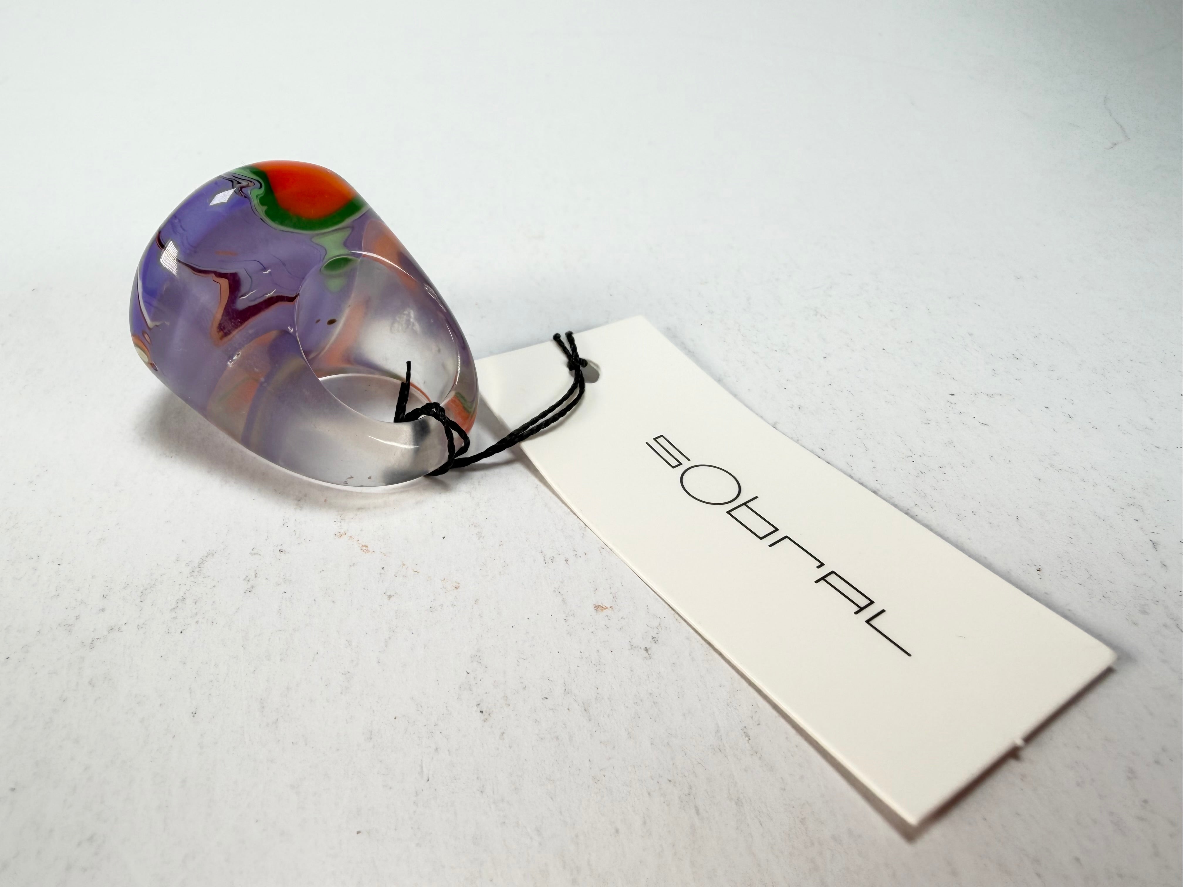 Sobral - Planets "Saturno" Pollock Resin Ring ( 005457 ) - Size UK M / US 6
