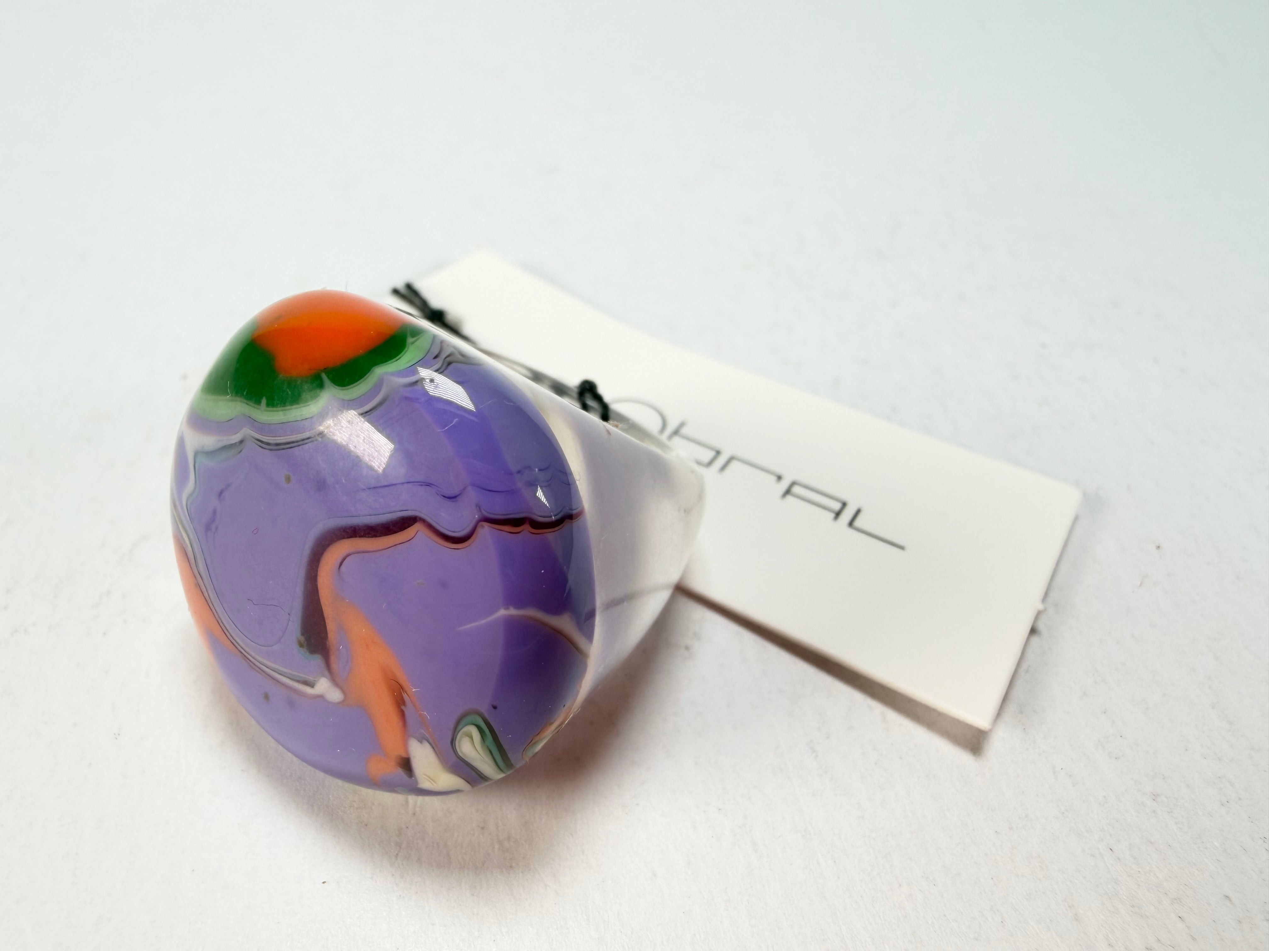 Sobral - Planets "Saturno" Pollock Resin Ring ( 005457 ) - Size UK M / US 6