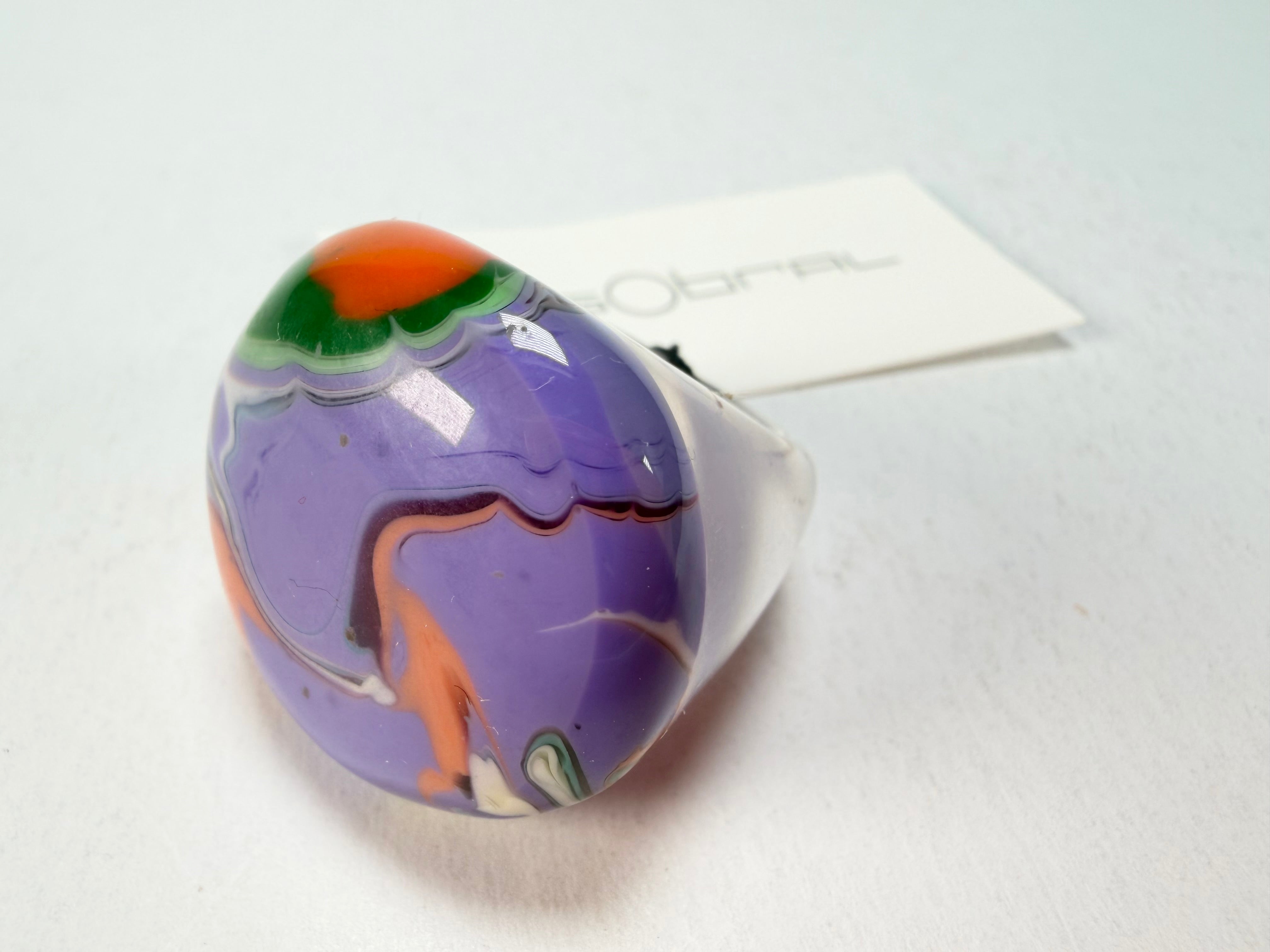 Sobral - Planets "Saturno" Pollock Resin Ring ( 005457 ) - Size UK M / US 6