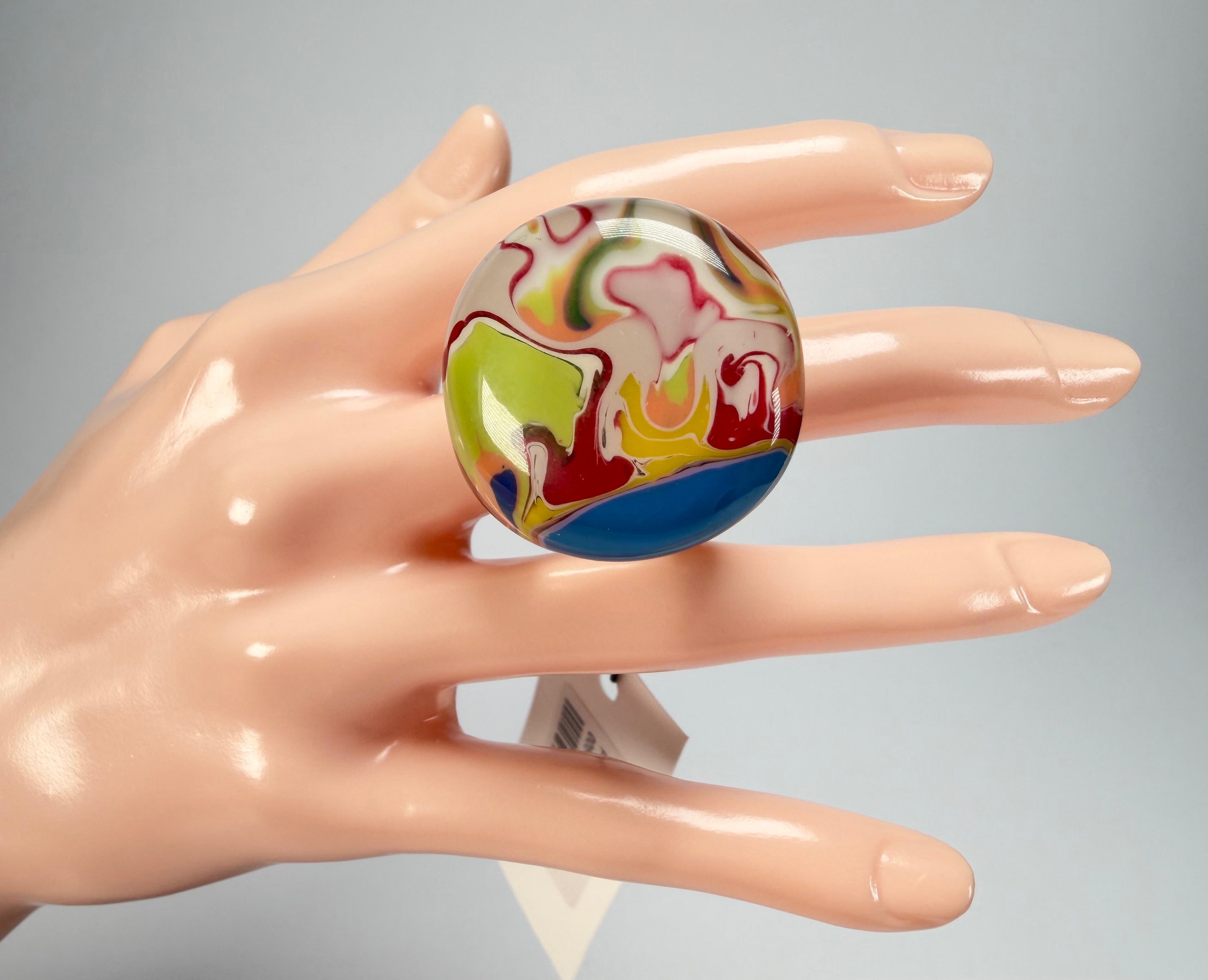 Sobral - Planets "Saturno" Pollock Resin Ring ( 005457 ) - Size UK S / US 9