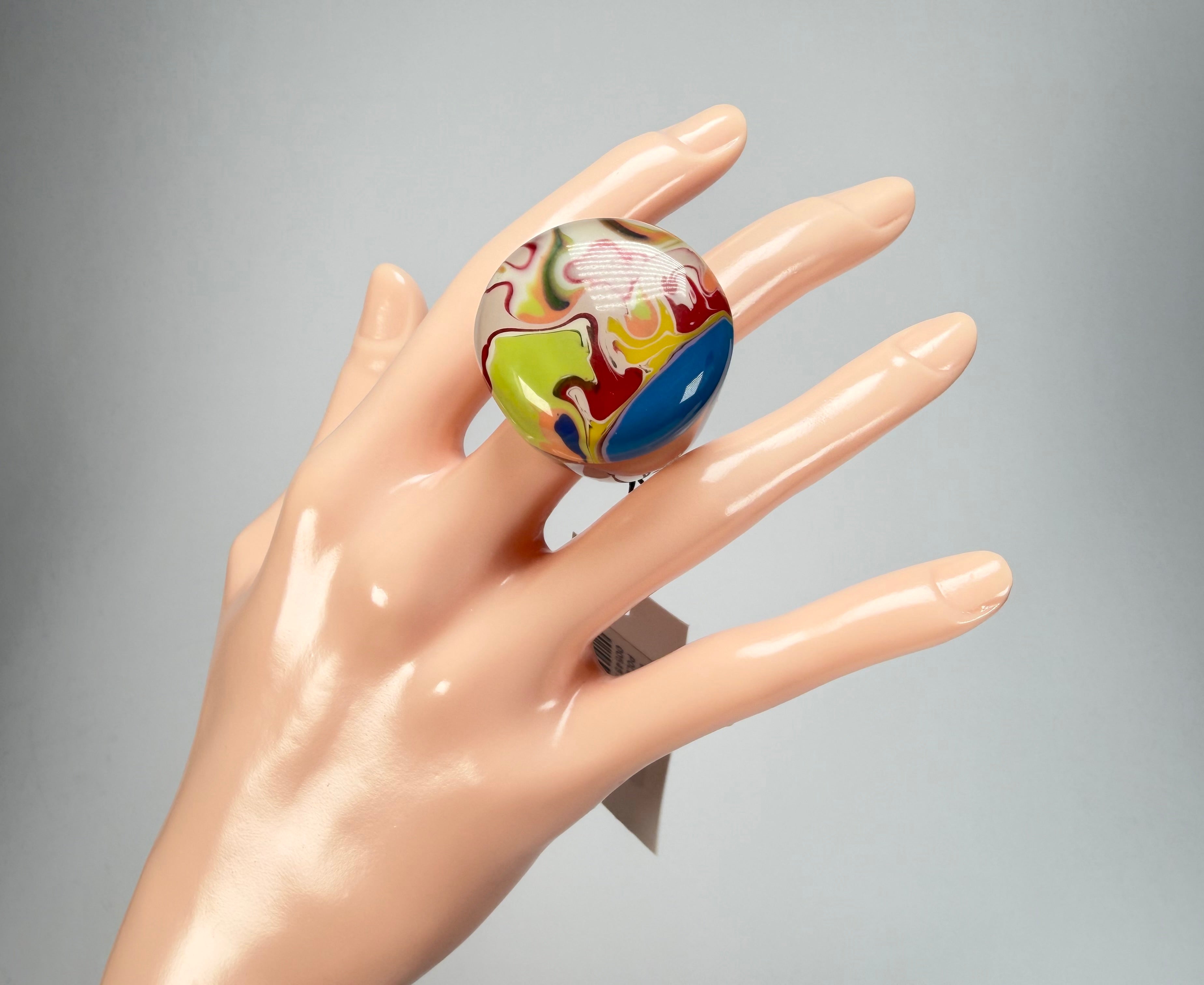 Sobral - Planets "Saturno" Pollock Resin Ring ( 005457 ) - Size UK S / US 9