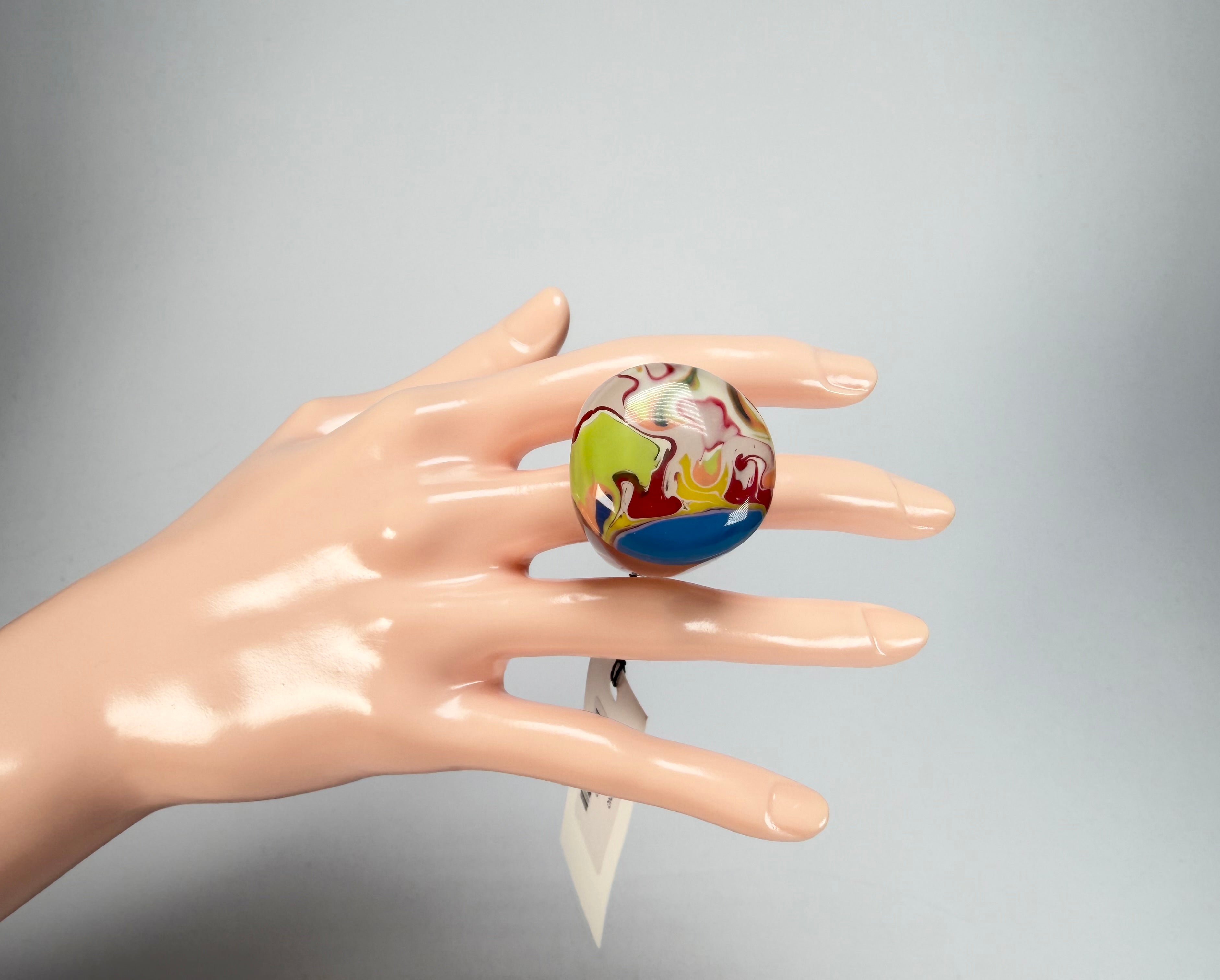 Sobral - Planets "Saturno" Pollock Resin Ring ( 005457 ) - Size UK S / US 9