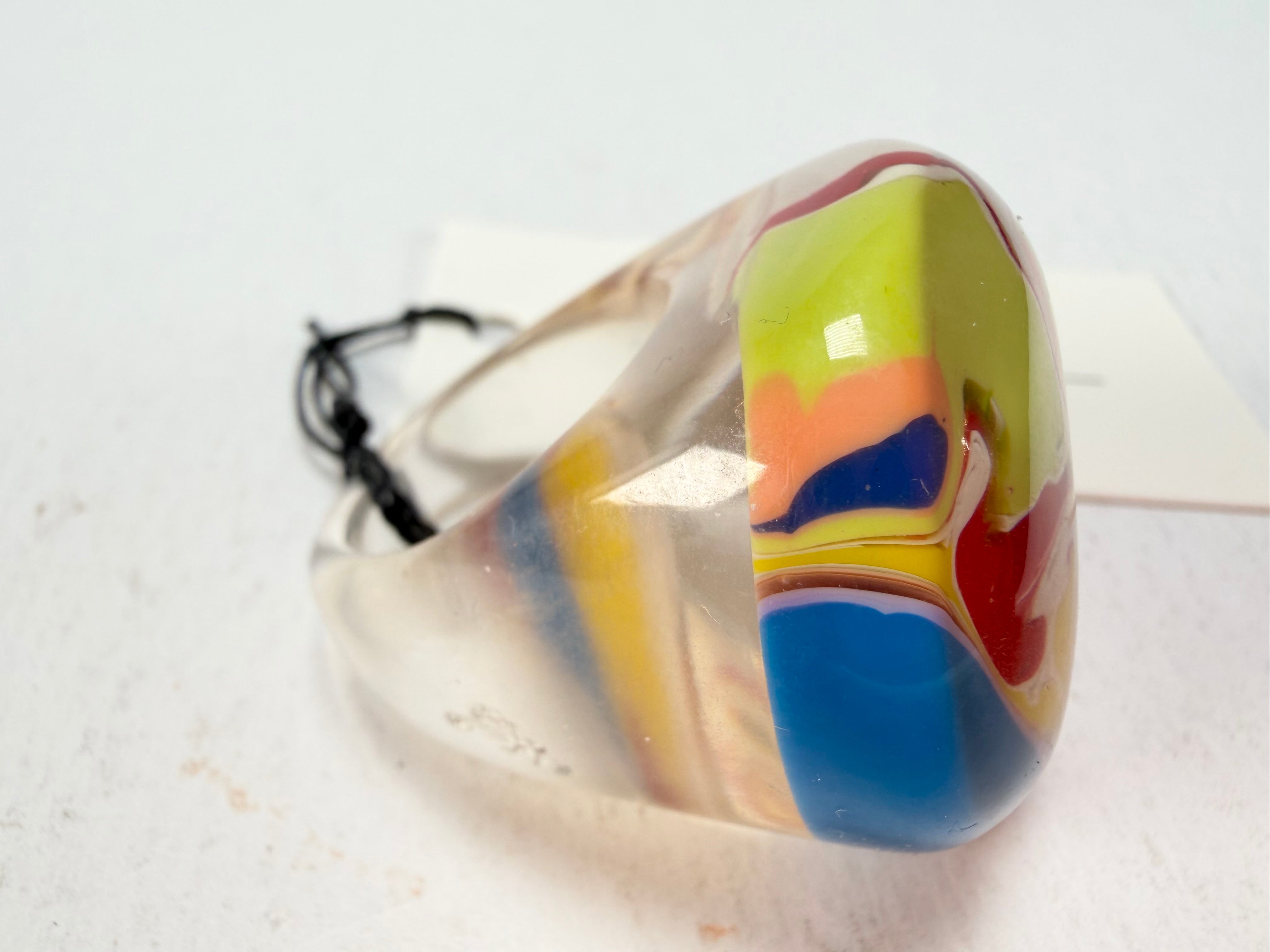 Sobral - Planets "Saturno" Pollock Resin Ring ( 005457 ) - Size UK S / US 9