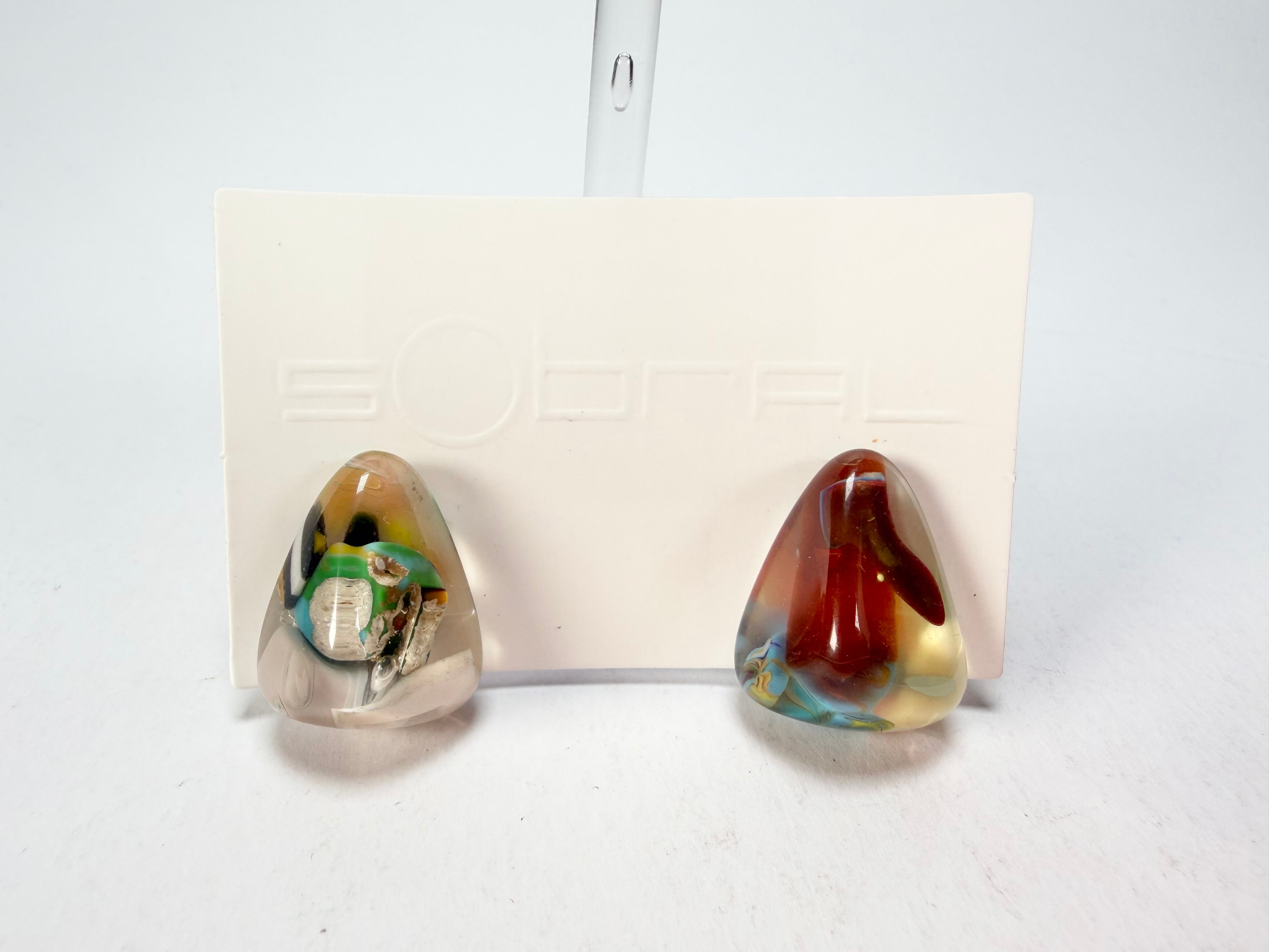 Sobral - Past Present "Pequeno Diamante" Resin Earrings ( 003600 )