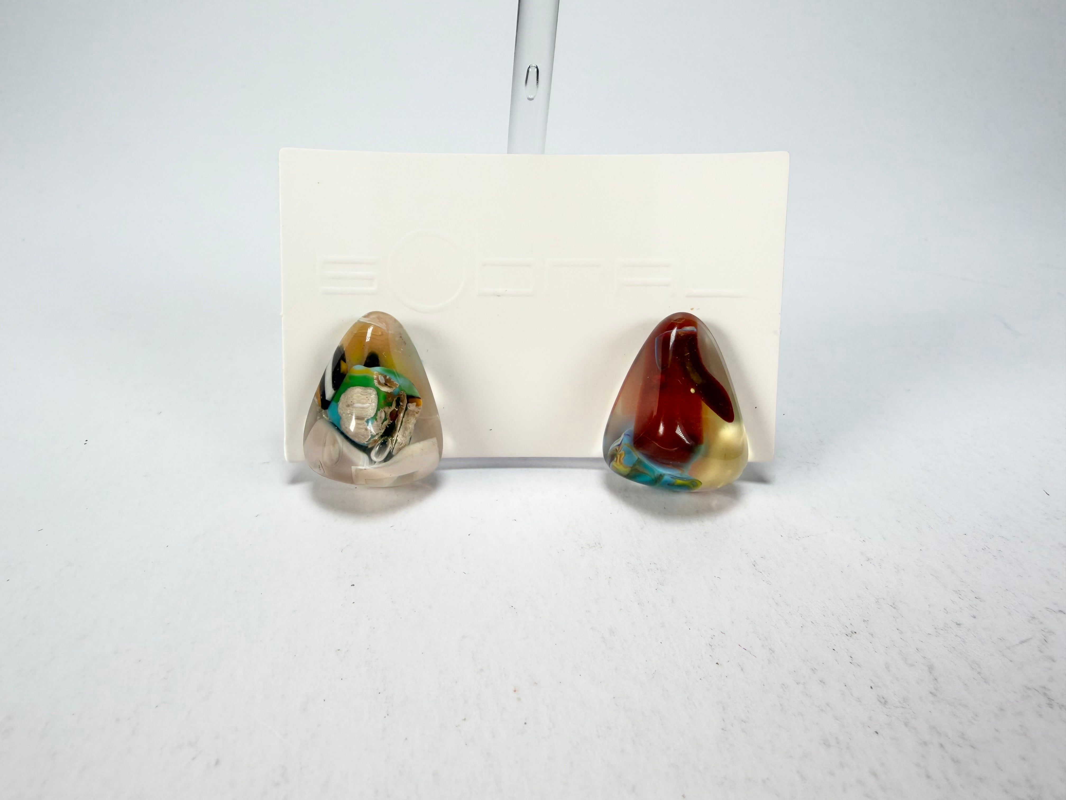 Sobral - Past Present "Pequeno Diamante" Resin Earrings ( 003600 )