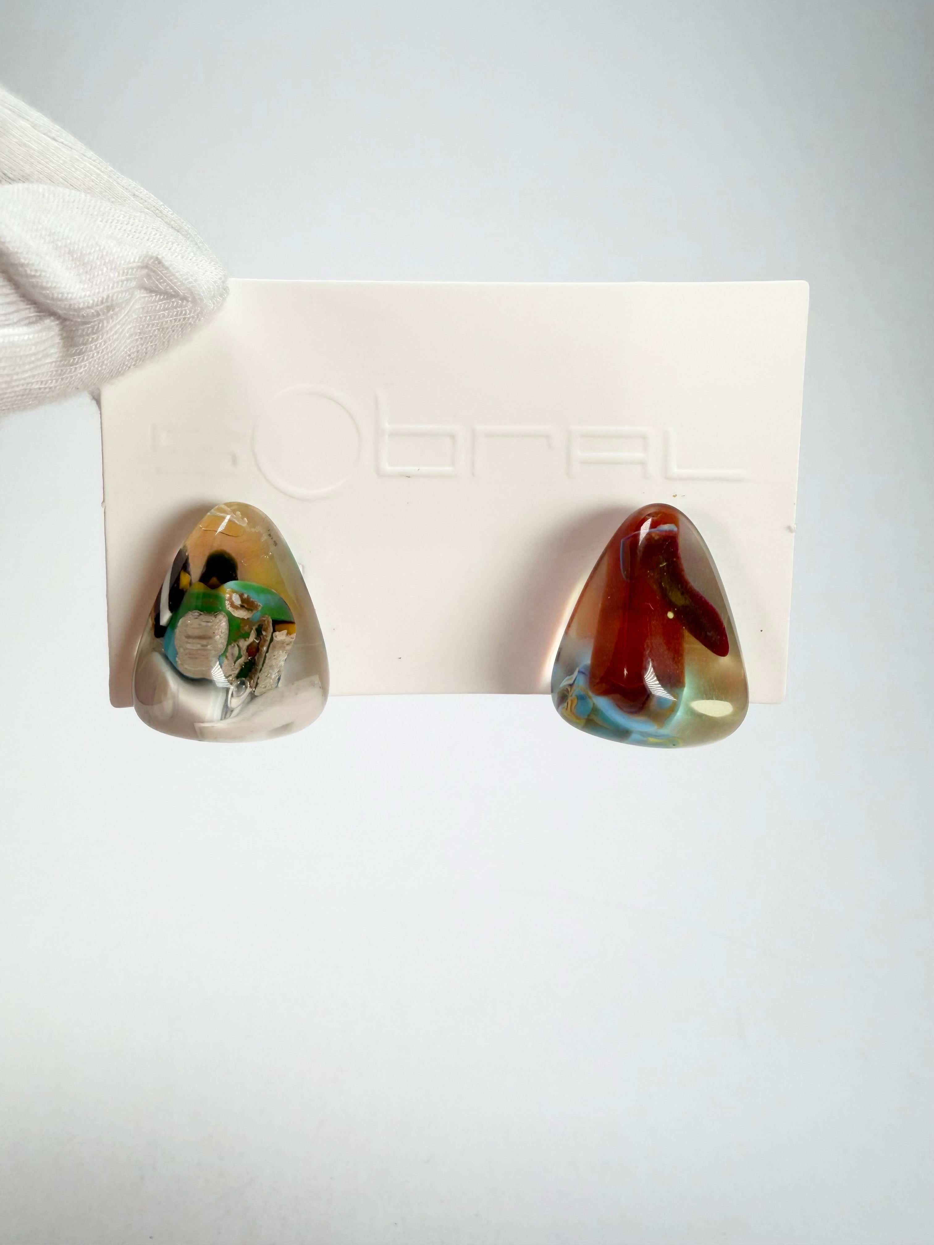 Sobral - Past Present "Pequeno Diamante" Resin Earrings ( 003600 )