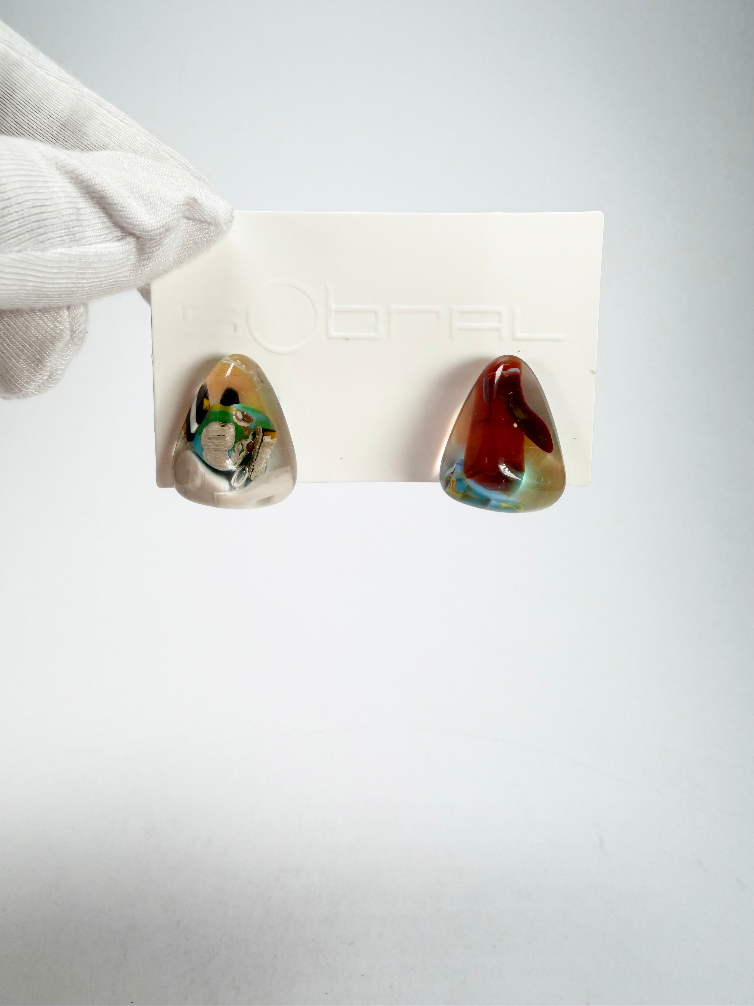 Sobral - Past Present "Pequeno Diamante" Resin Earrings ( 003600 )