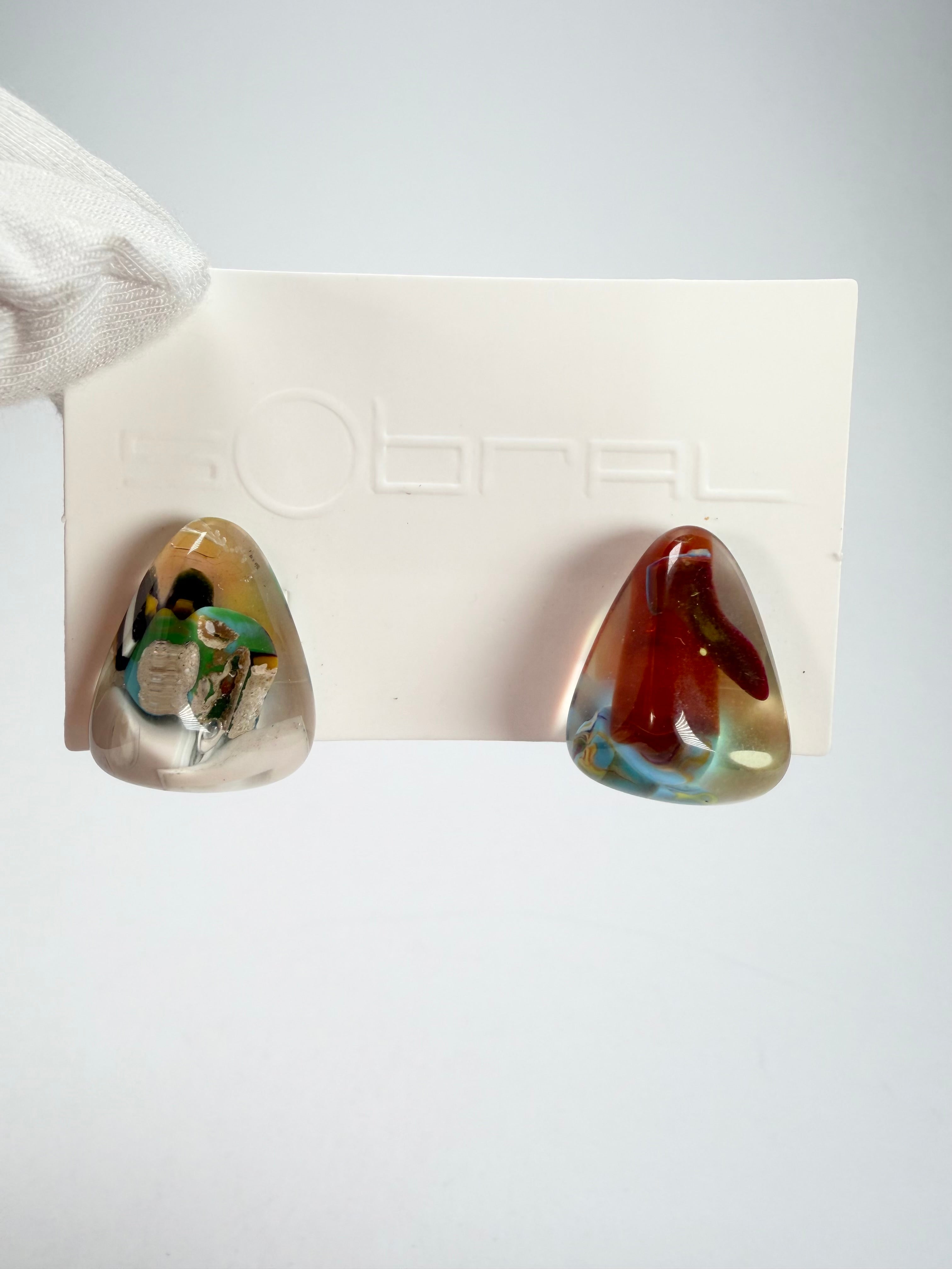 Sobral - Past Present "Pequeno Diamante" Resin Earrings ( 003600 )
