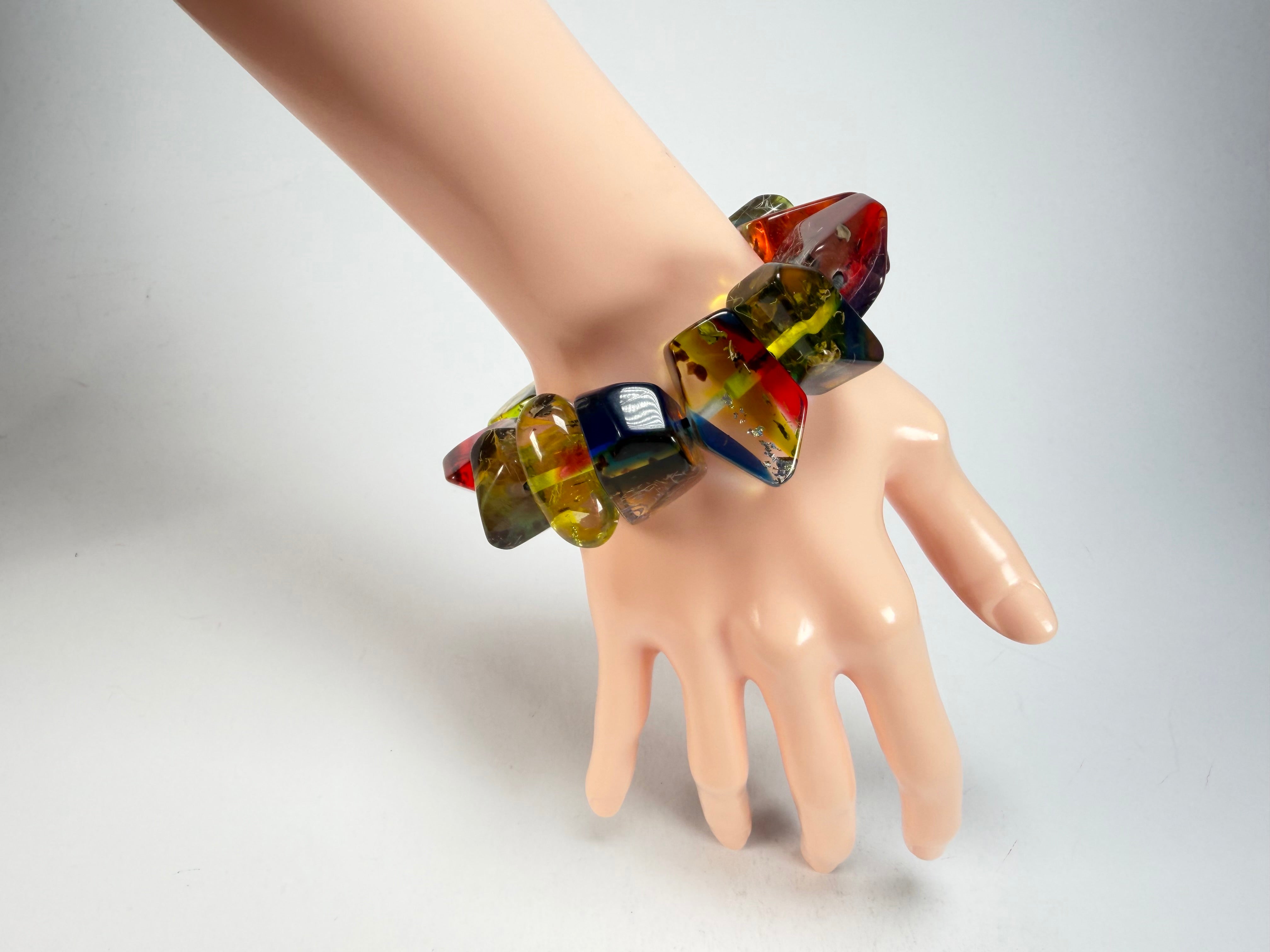 Sobral - Sobralita "Indian-ita" Studio Creation Elasticated Resin Bracelet ( 000000 )