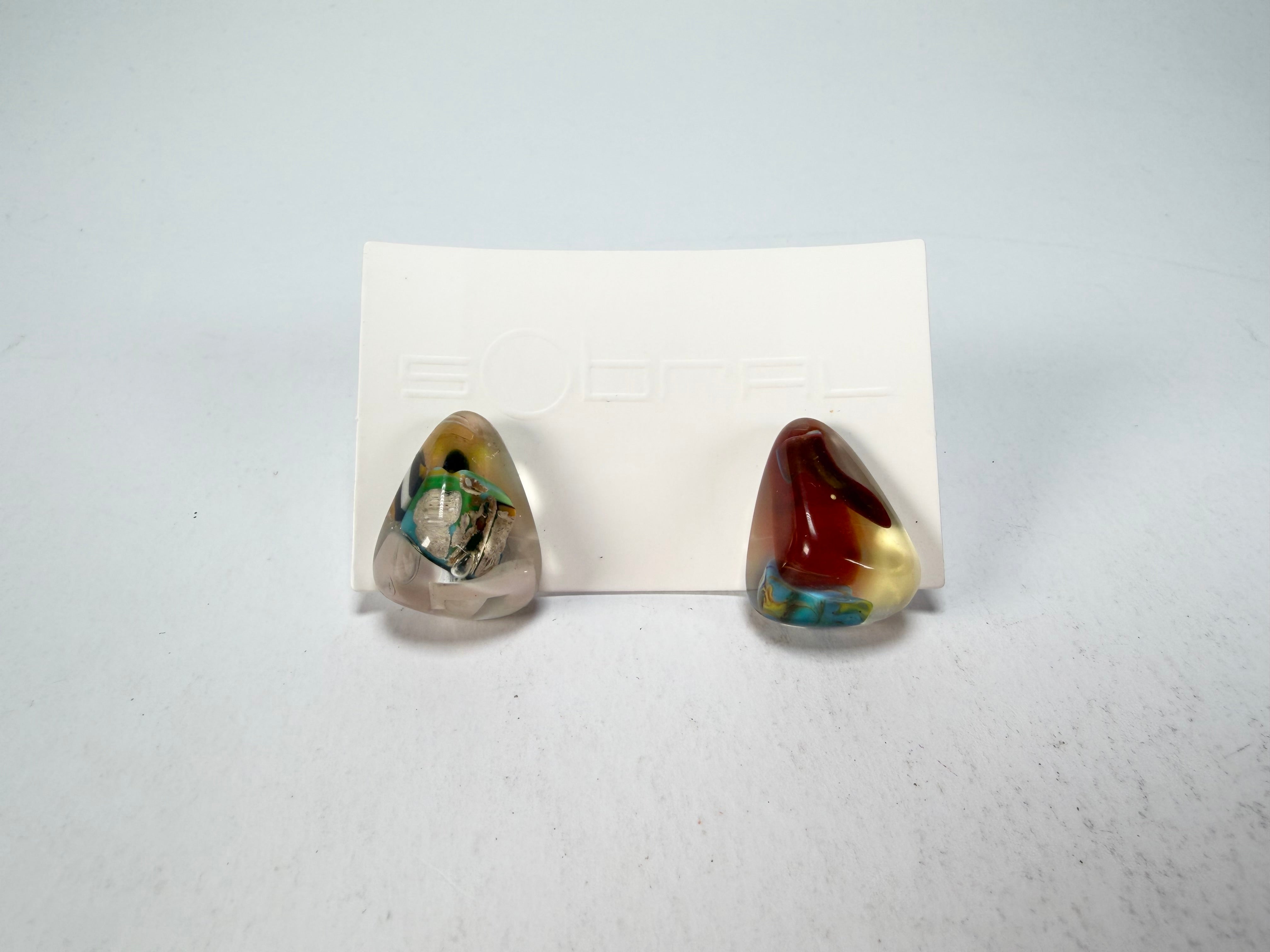 Sobral - Past Present "Pequeno Diamante" Resin Earrings ( 003600 )