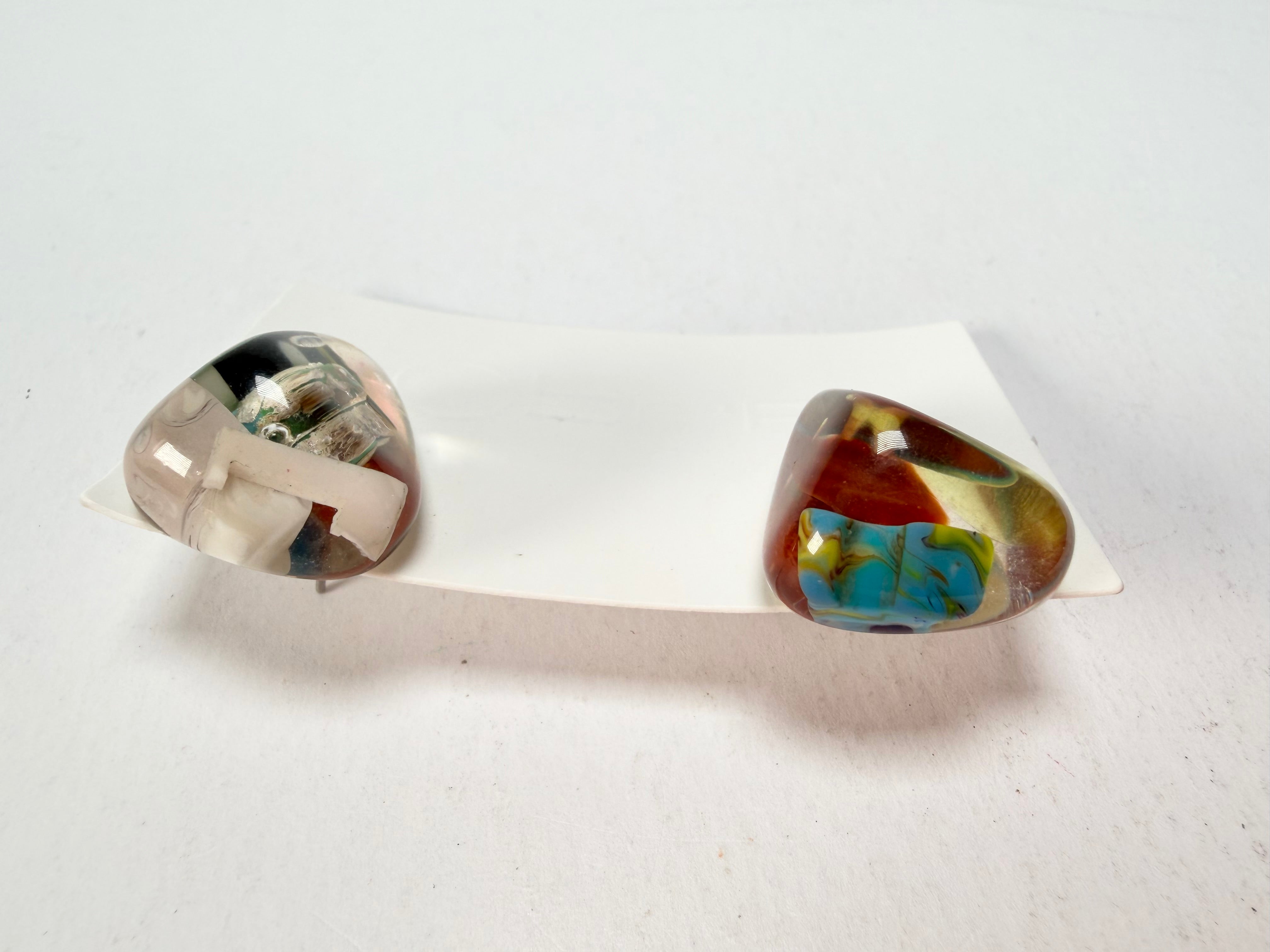 Sobral - Past Present "Pequeno Diamante" Resin Earrings ( 003600 )