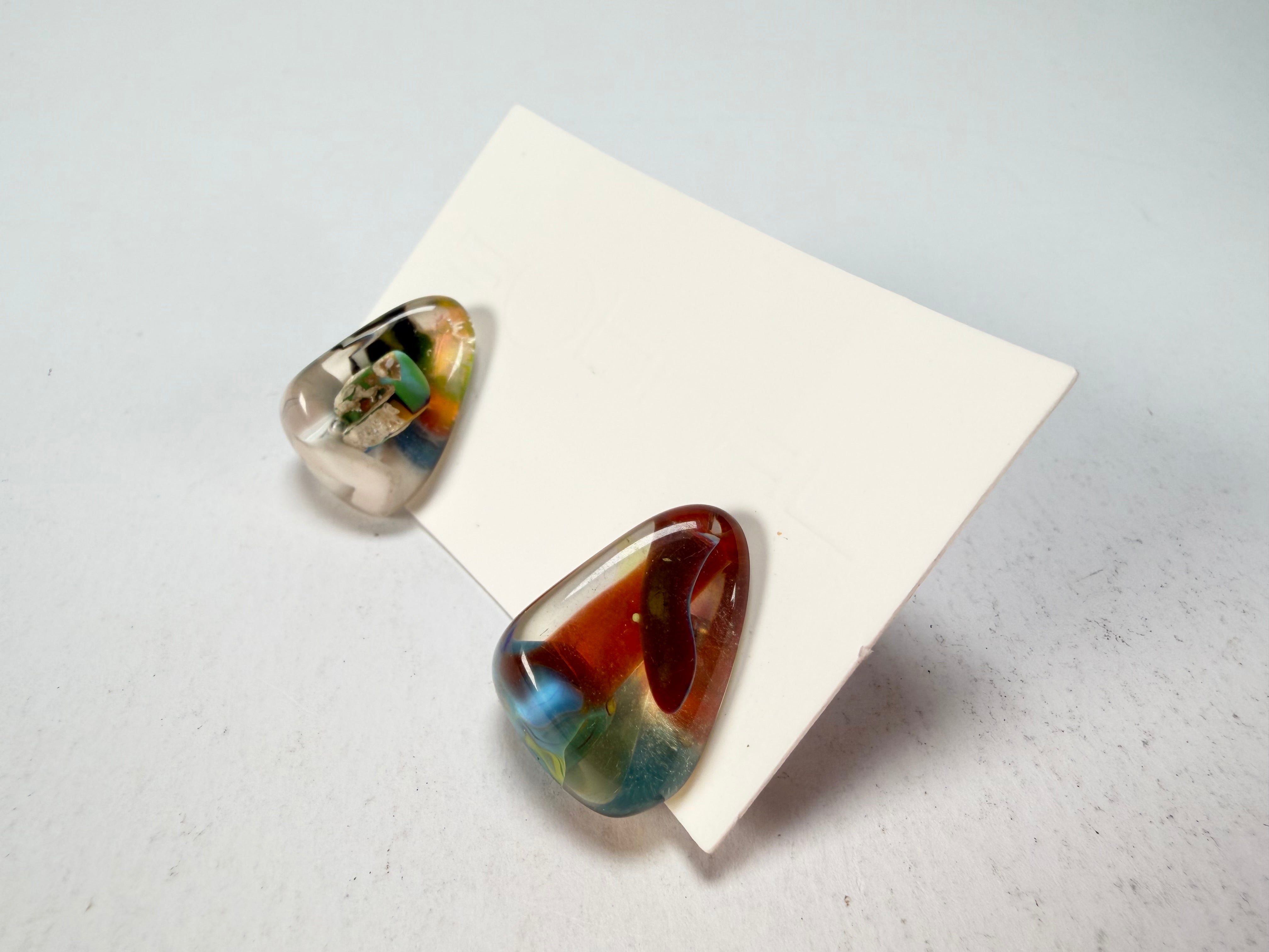 Sobral - Past Present "Pequeno Diamante" Resin Earrings ( 003600 )