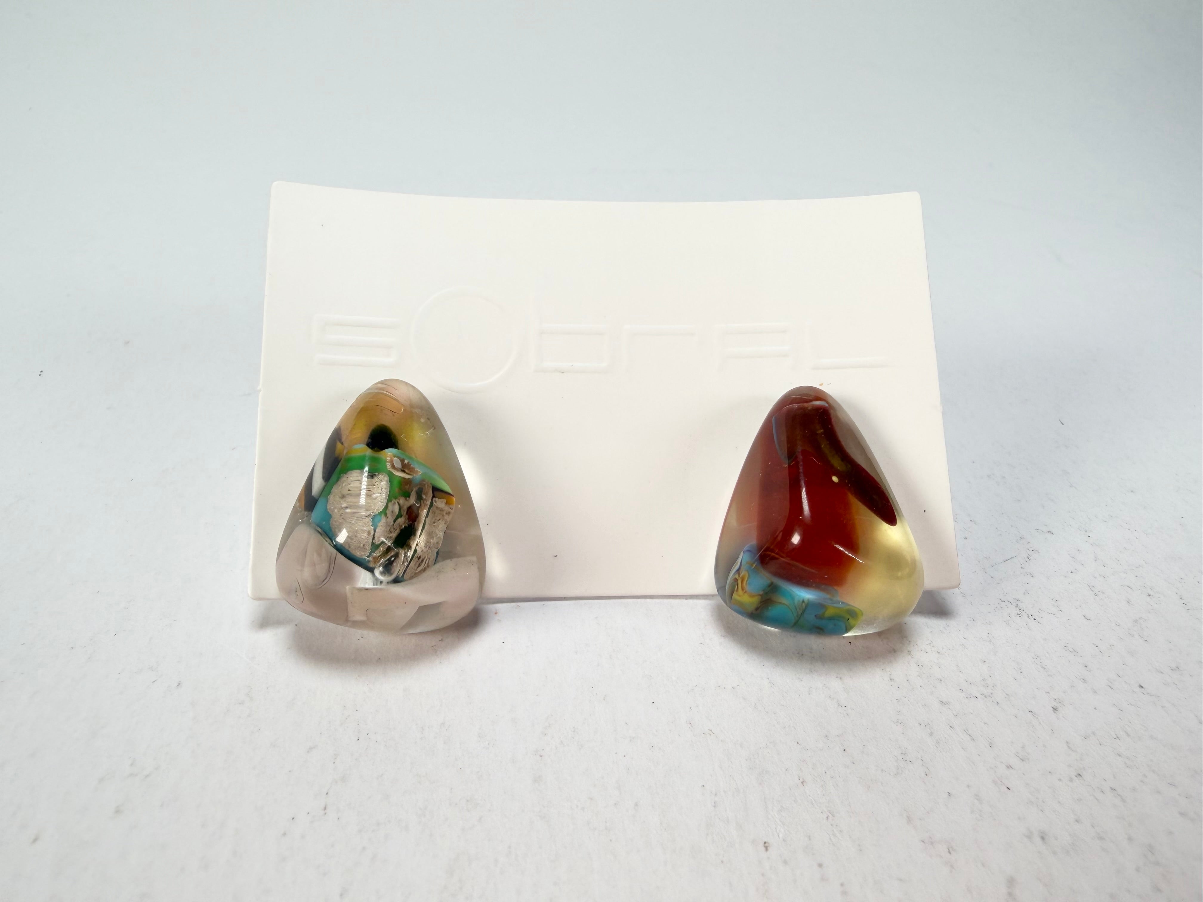 Sobral - Past Present "Pequeno Diamante" Resin Earrings ( 003600 )