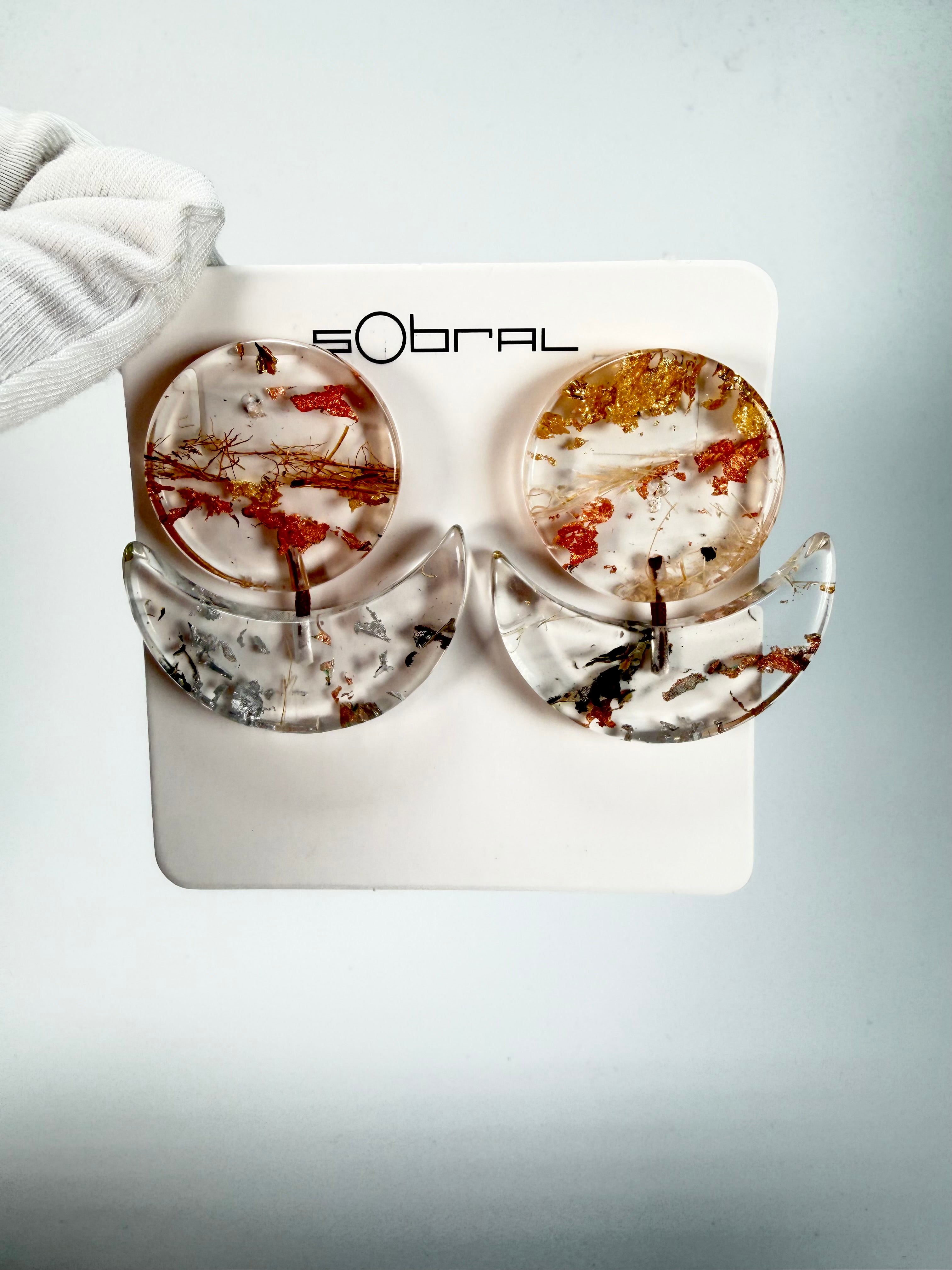 Sobral - Minas Gerais "Sombra" Resin Earrings ( 005036 )