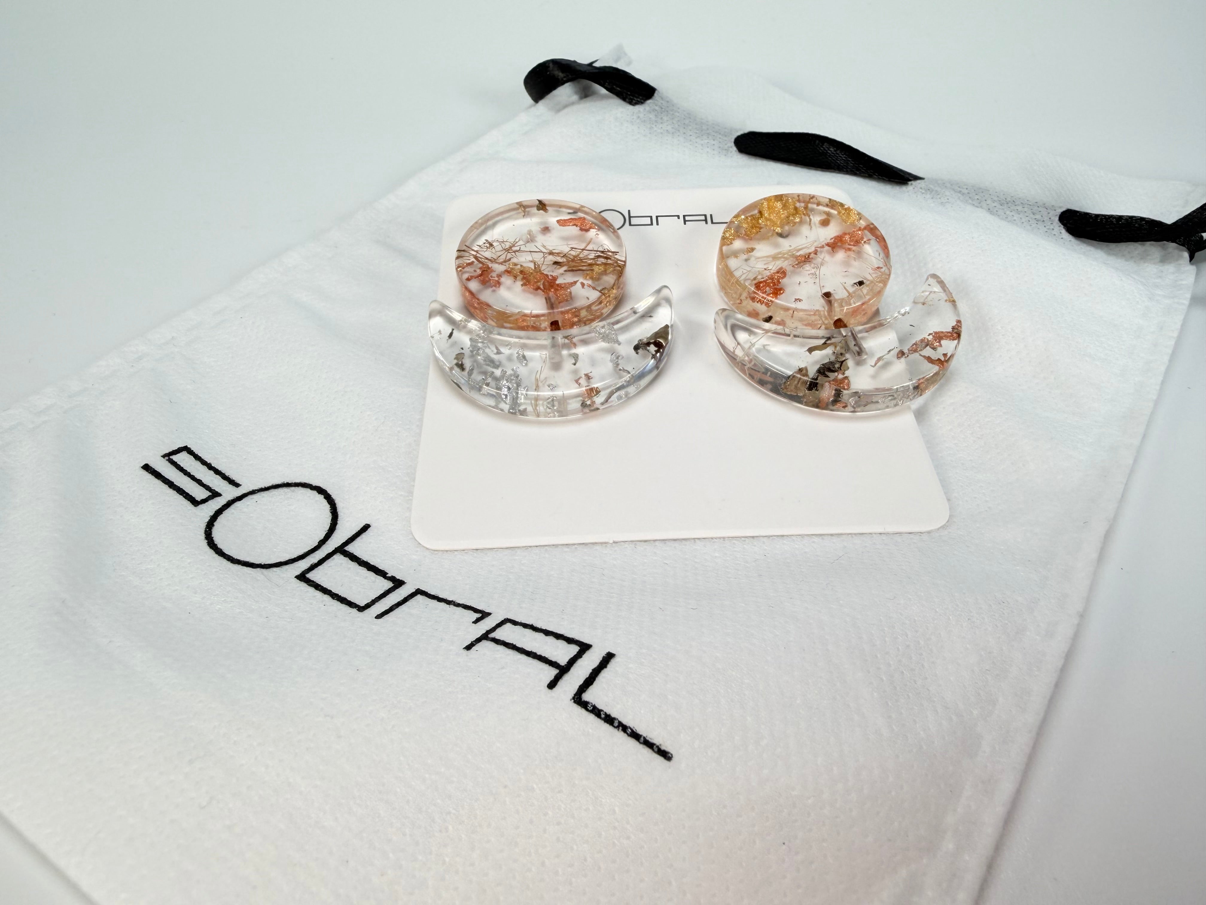 Sobral - Minas Gerais "Sombra" Resin Earrings ( 005036 )