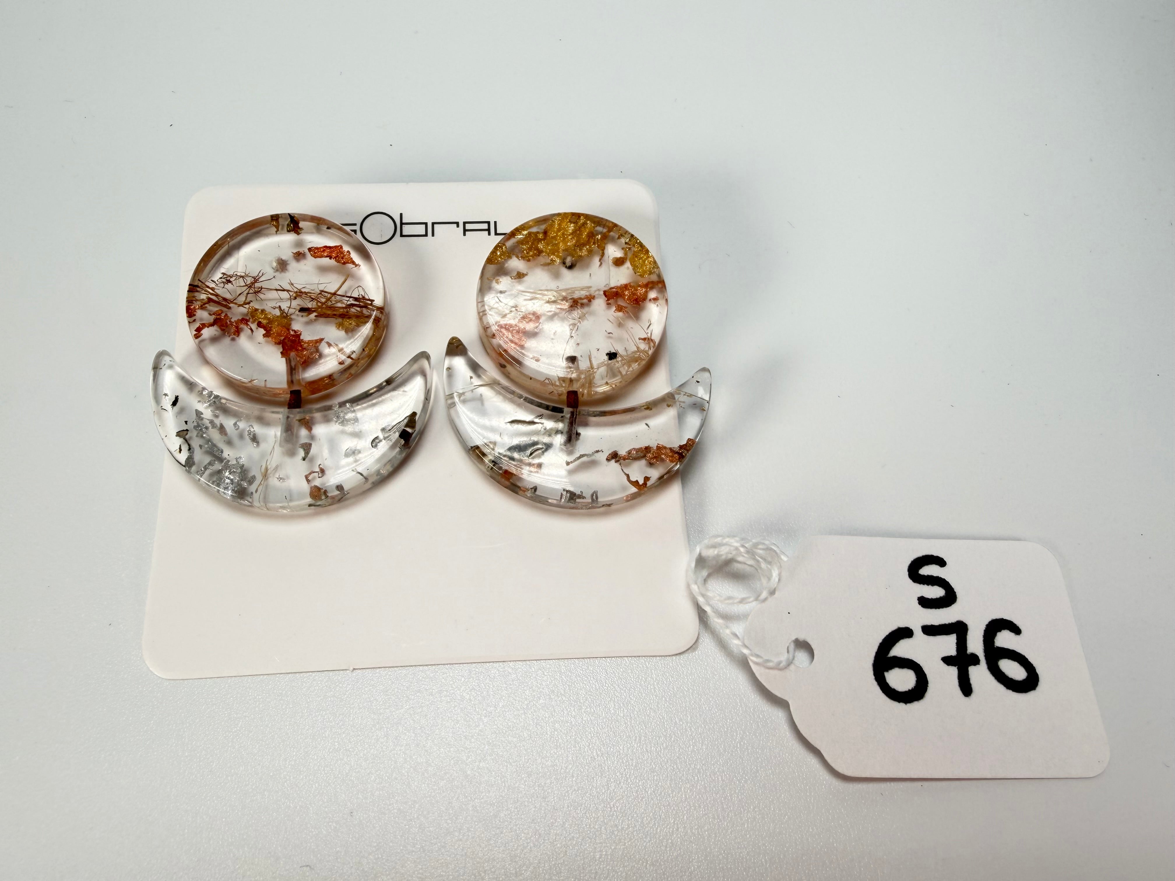 Sobral - Minas Gerais "Sombra" Resin Earrings ( 005036 )