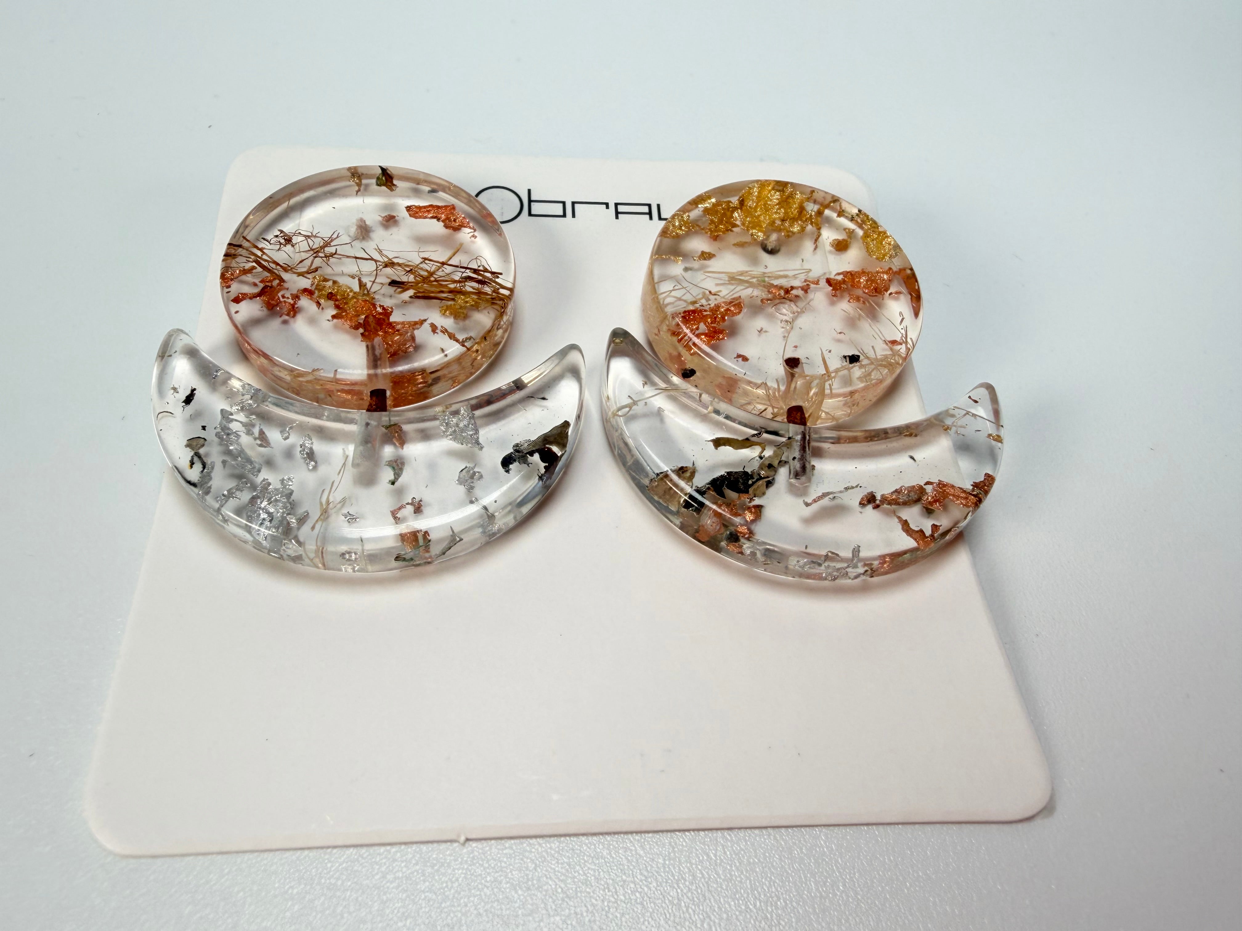 Sobral - Minas Gerais "Sombra" Resin Earrings ( 005036 )