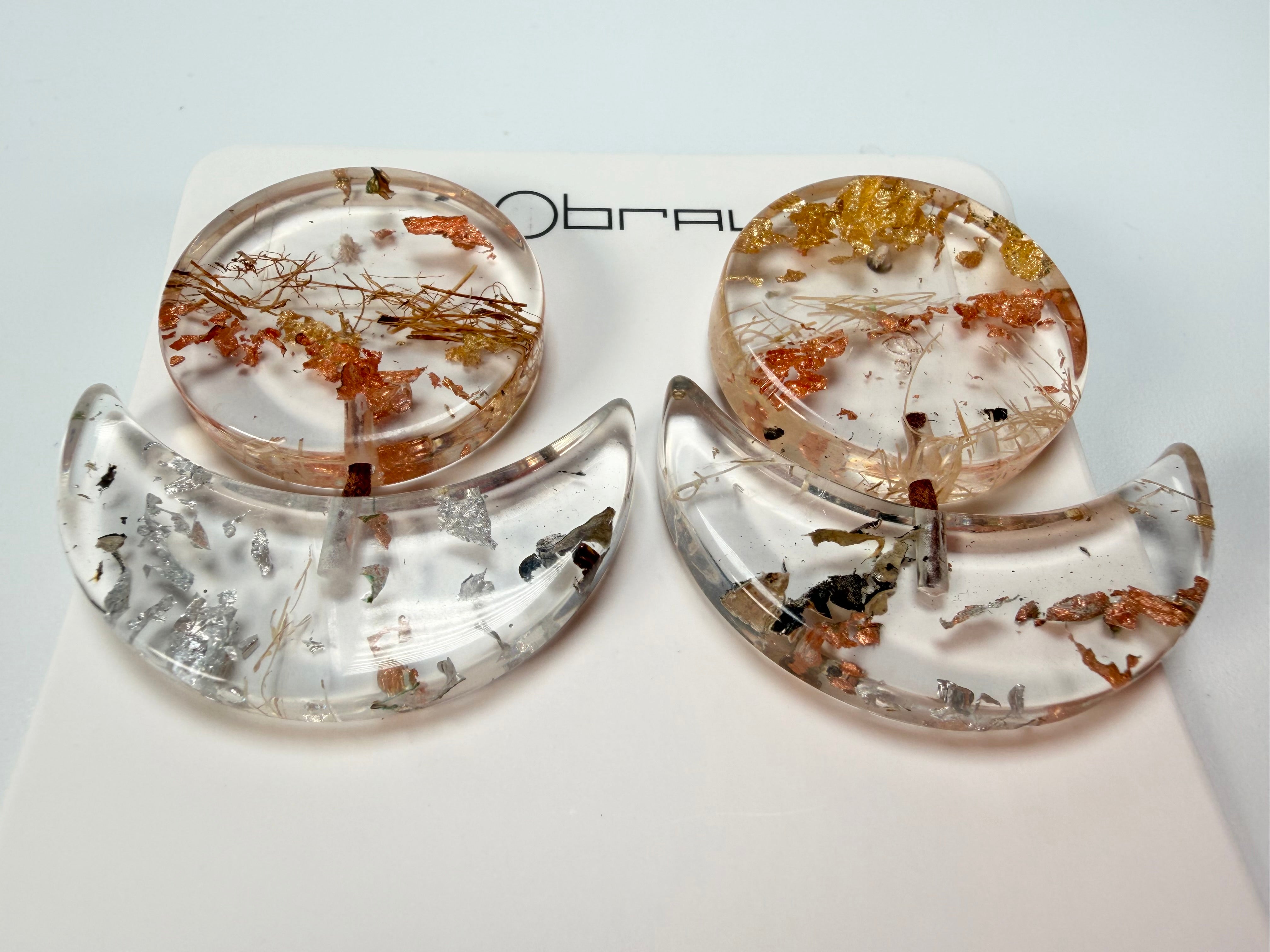 Sobral - Minas Gerais "Sombra" Resin Earrings ( 005036 )