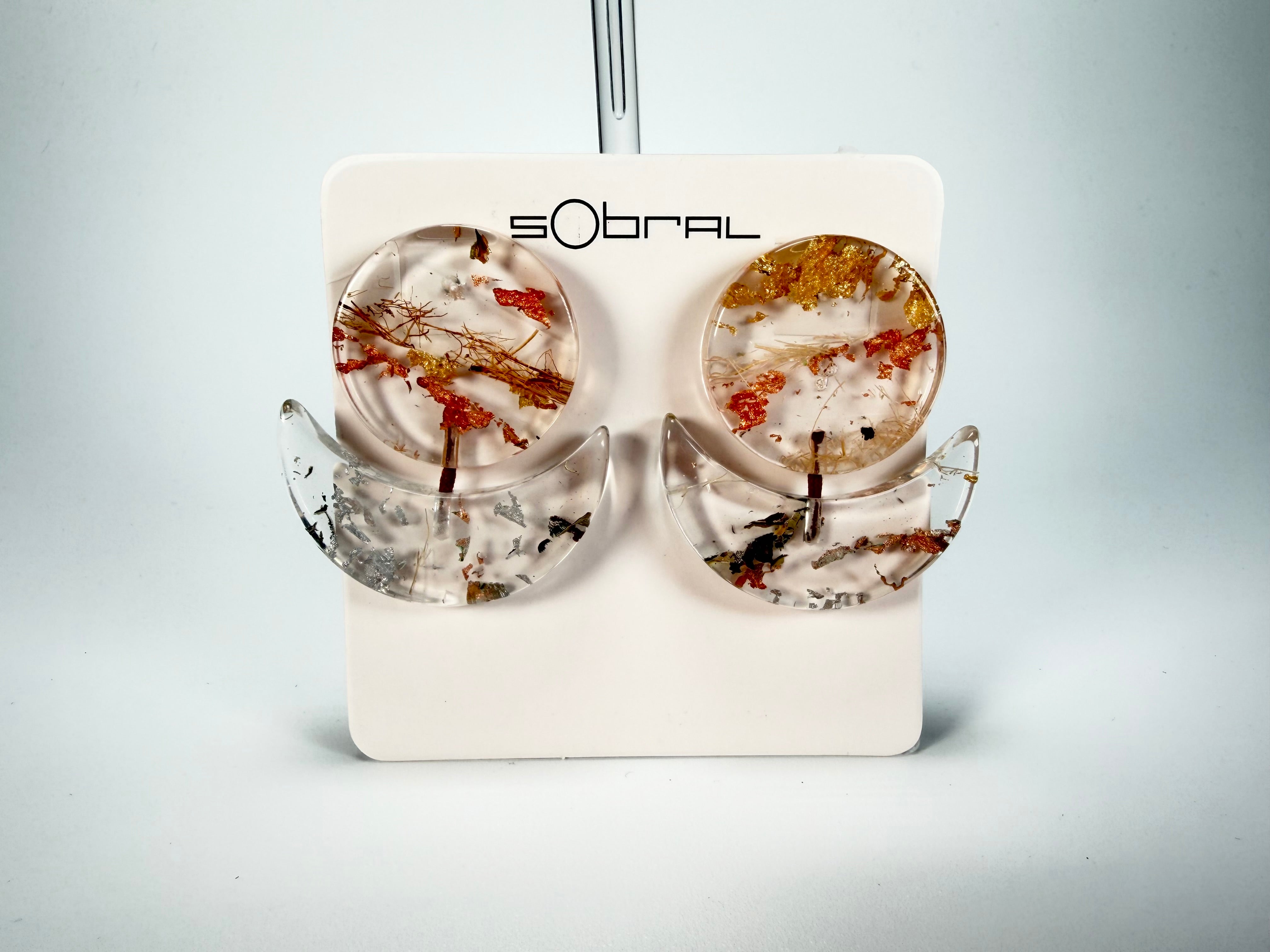 Sobral - Minas Gerais "Sombra" Resin Earrings ( 005036 )