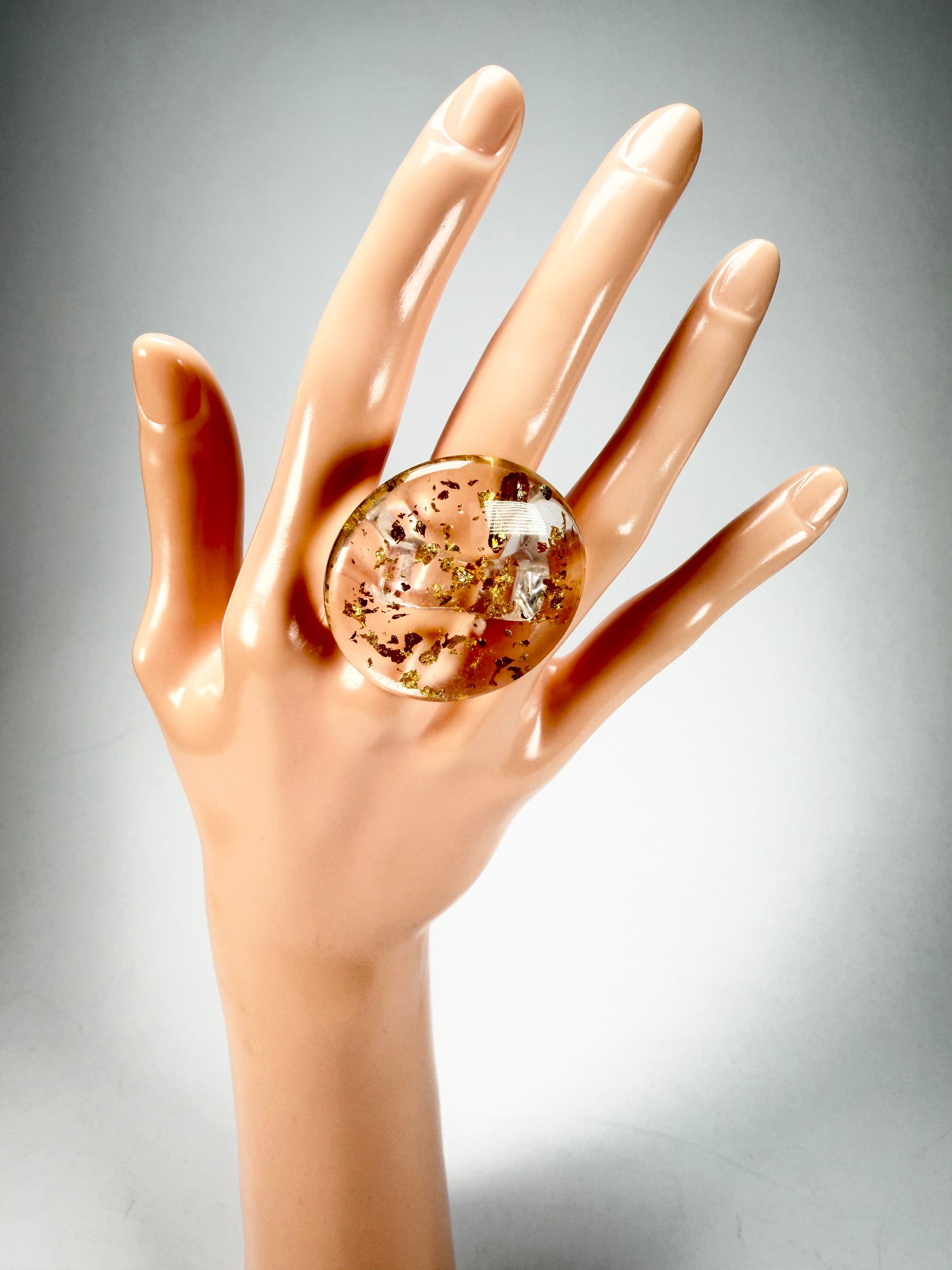 Sobral - Metalique "Bead" Resin Ring ( 004764 ) - Size UK P / US 7.5