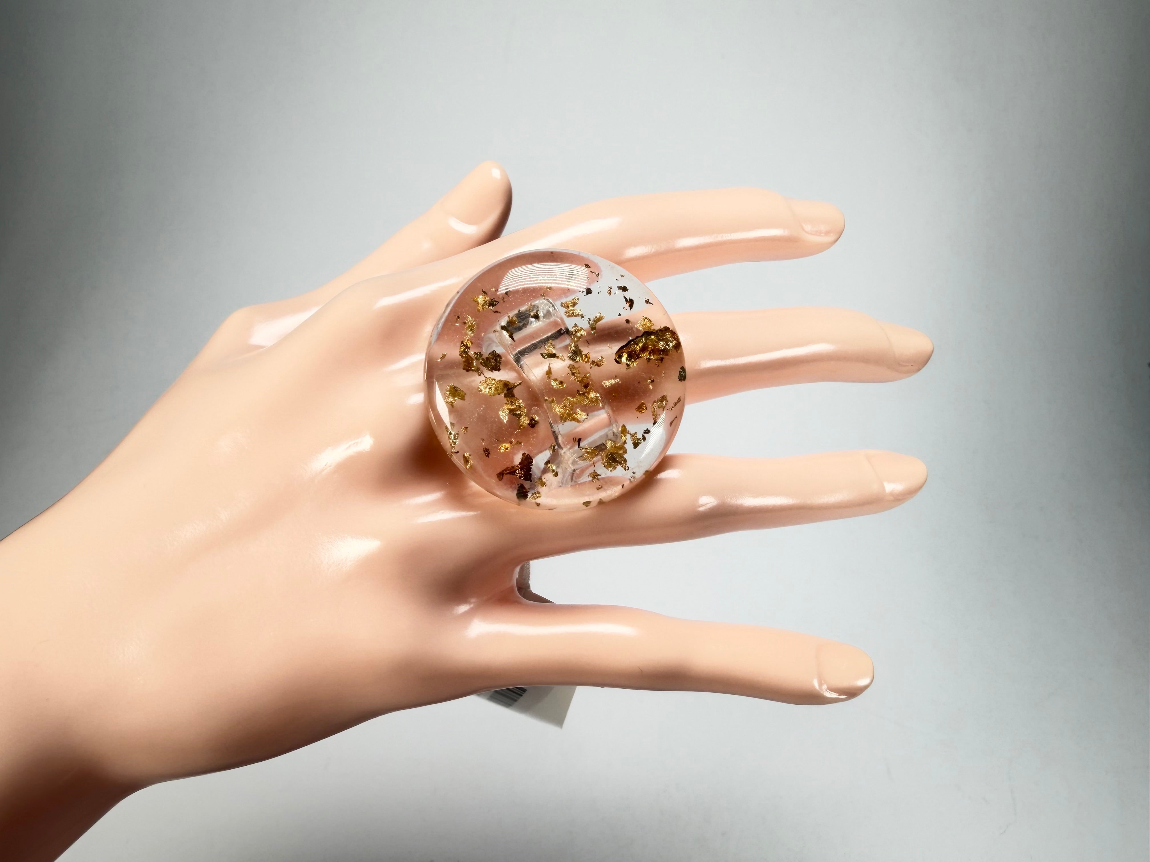 Sobral - Metalique "Bead" Resin Ring ( 004764 ) - Size UK P / US 7.5