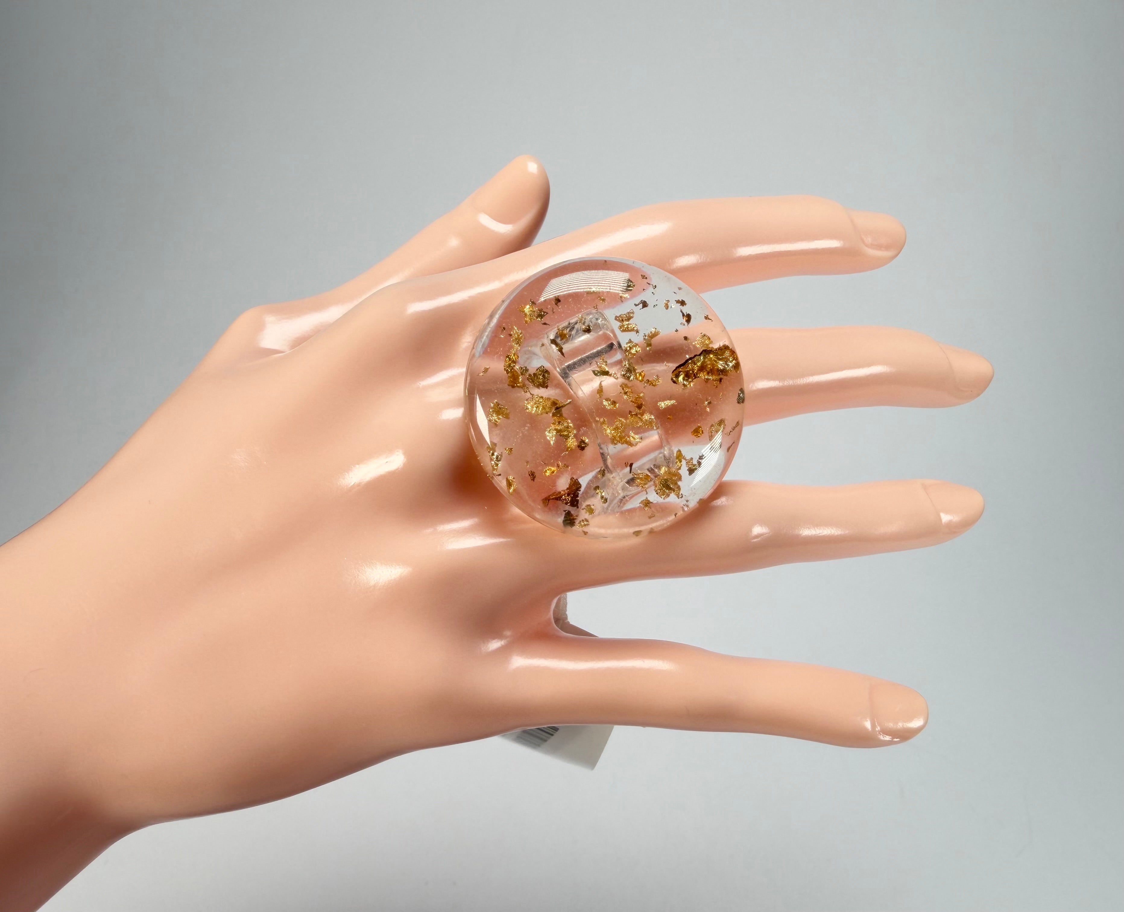 Sobral - Metalique "Bead" Resin Ring ( 004764 ) - Size UK P / US 7.5