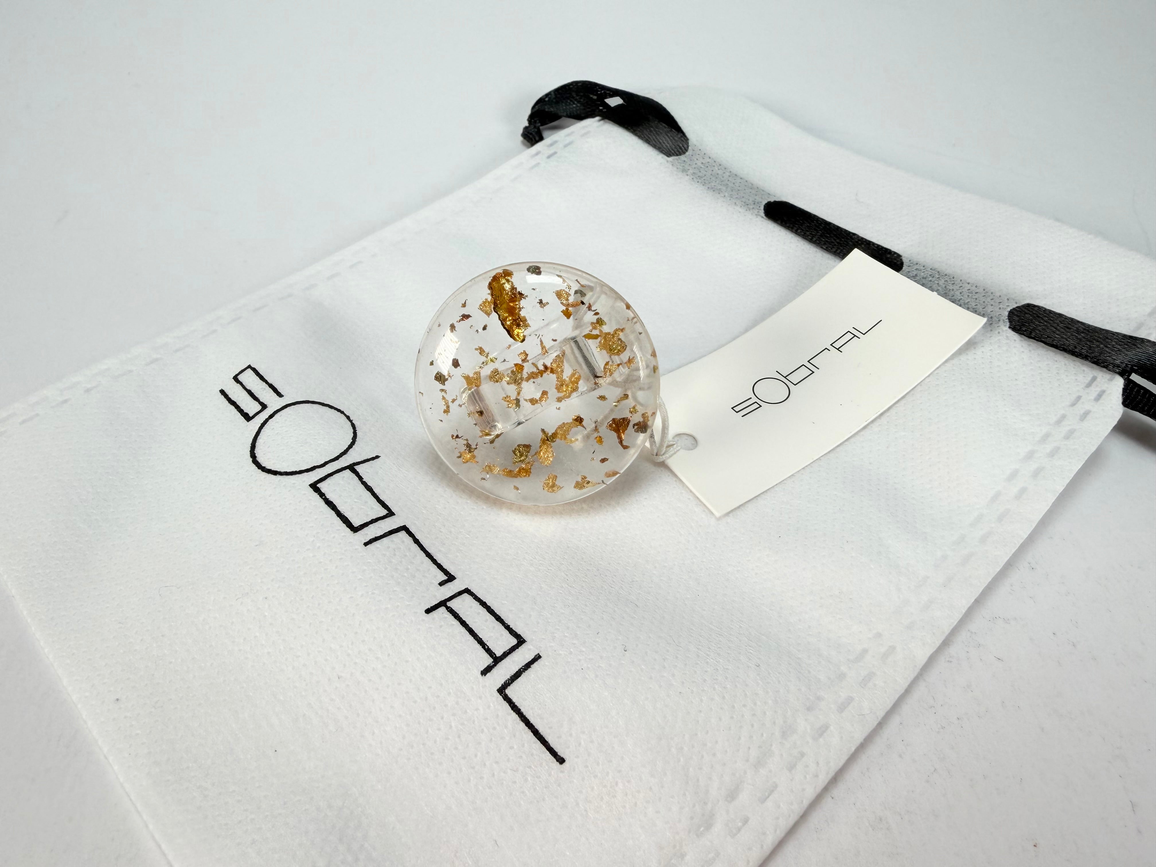 Sobral - Metalique "Bead" Resin Ring ( 004764 ) - Size UK P / US 7.5