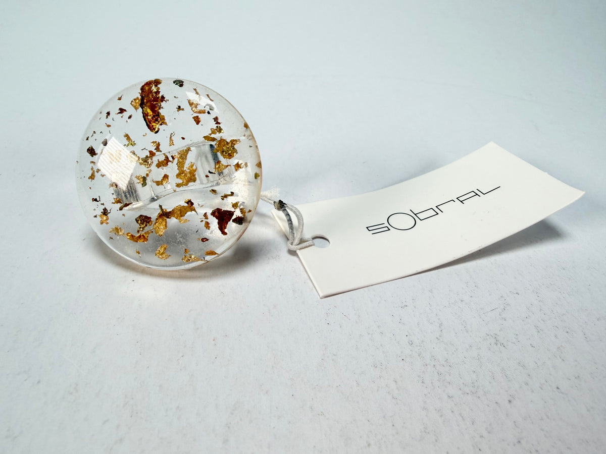 Sobral - Metalique "Bead" Resin Ring ( 004764 ) - Size UK P / US 7.5