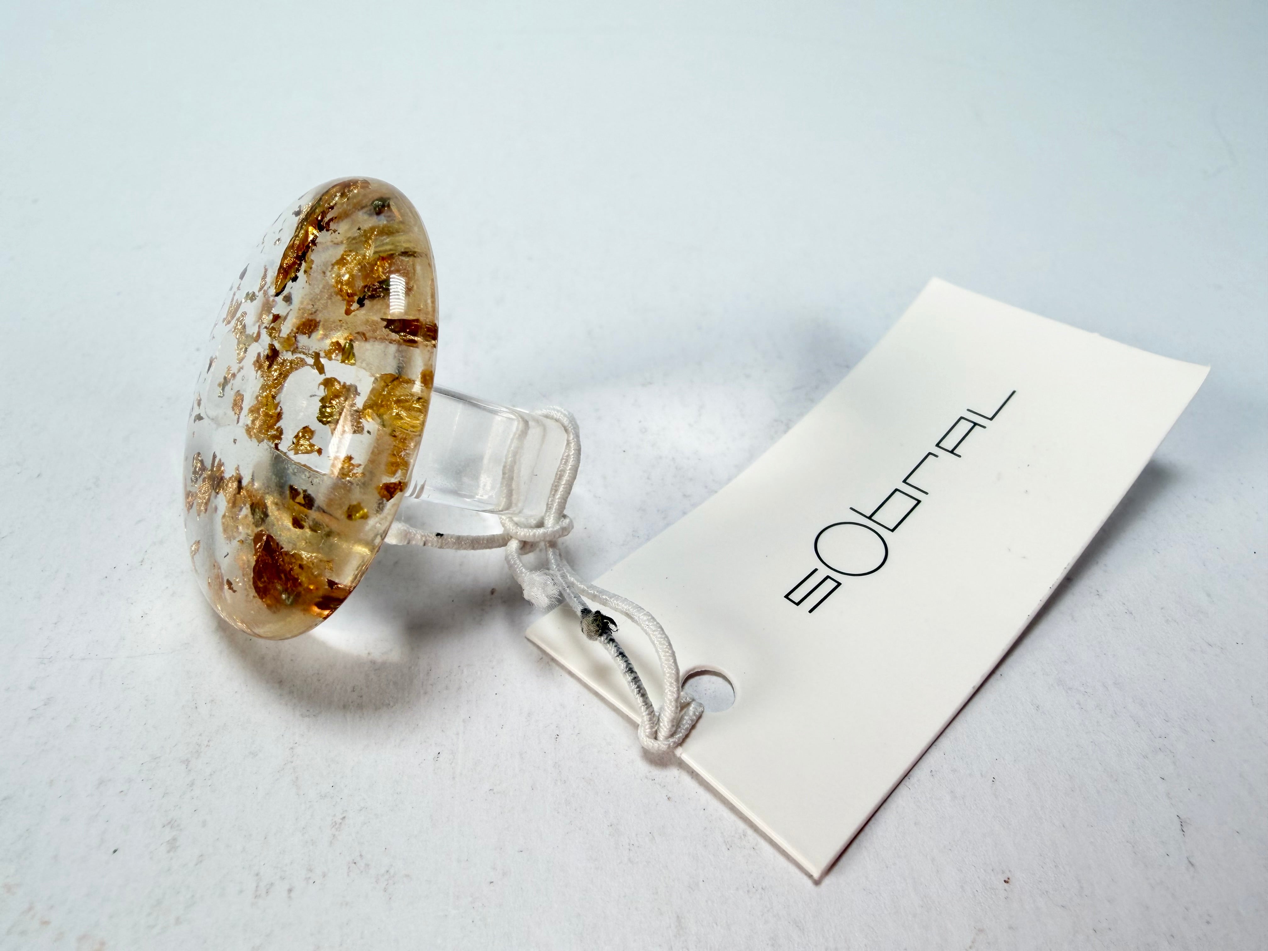 Sobral - Metalique "Bead" Resin Ring ( 004764 ) - Size UK P / US 7.5