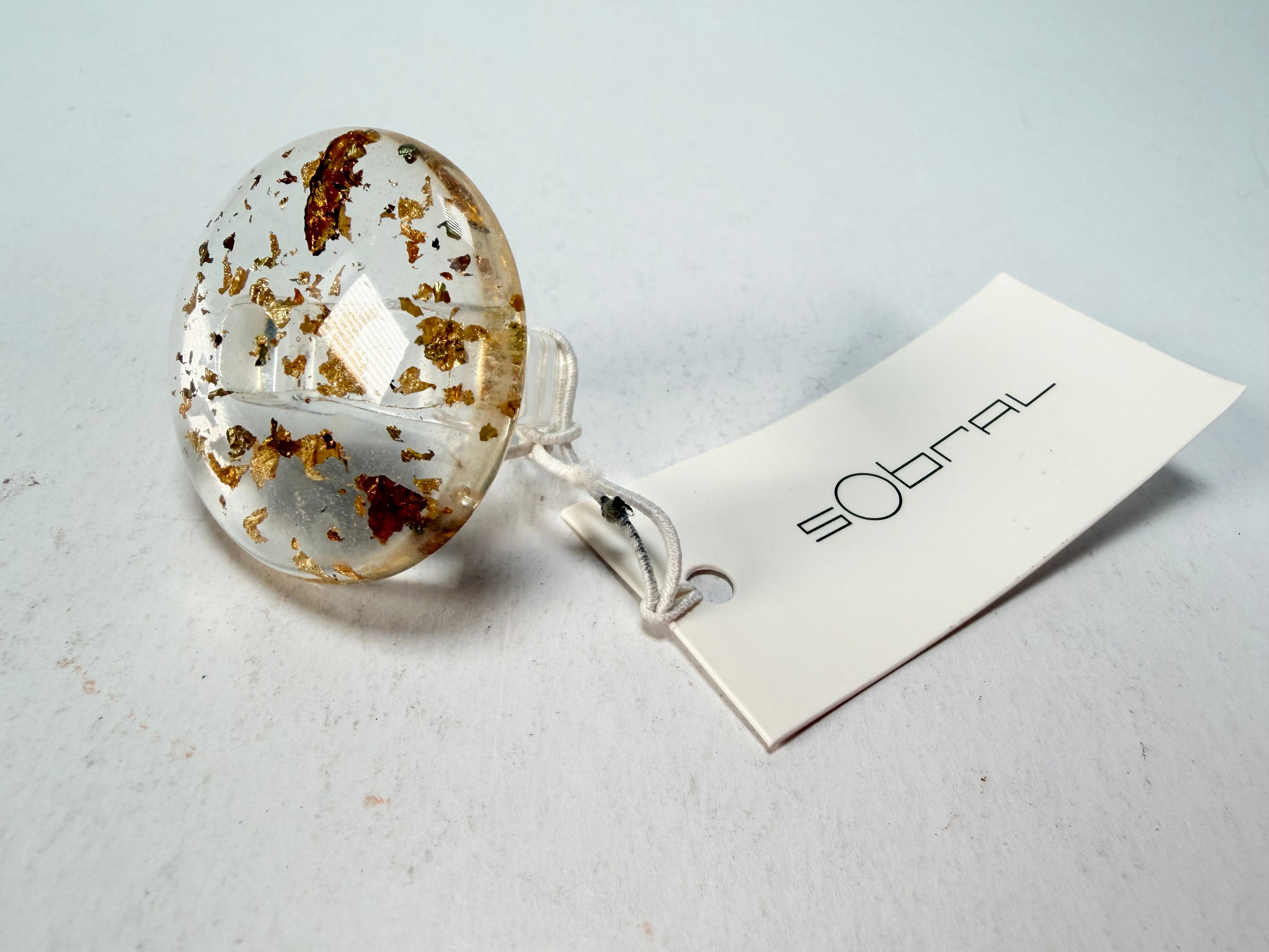 Sobral - Metalique "Bead" Resin Ring ( 004764 ) - Size UK P / US 7.5