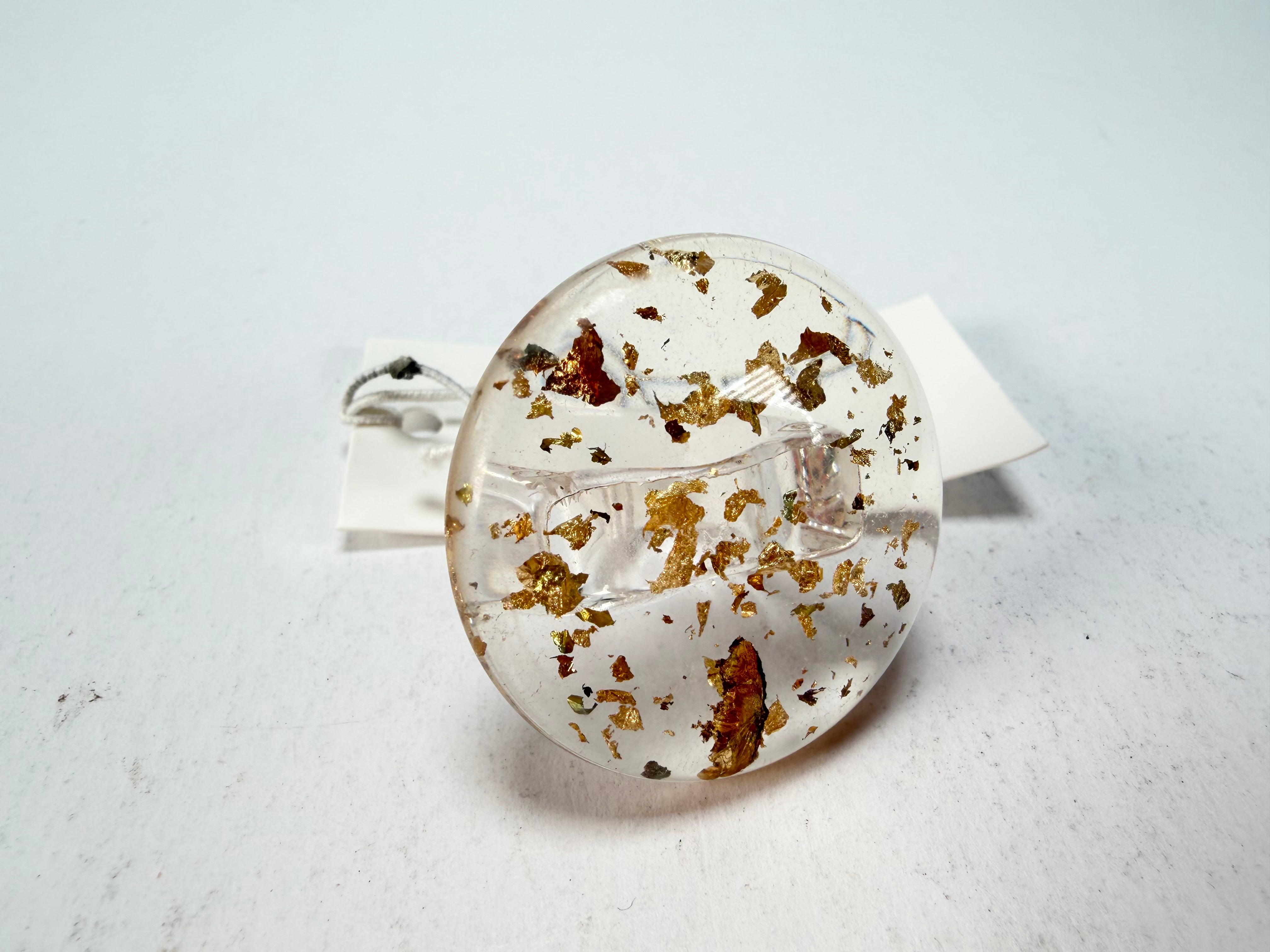 Sobral - Metalique "Bead" Resin Ring ( 004764 ) - Size UK P / US 7.5