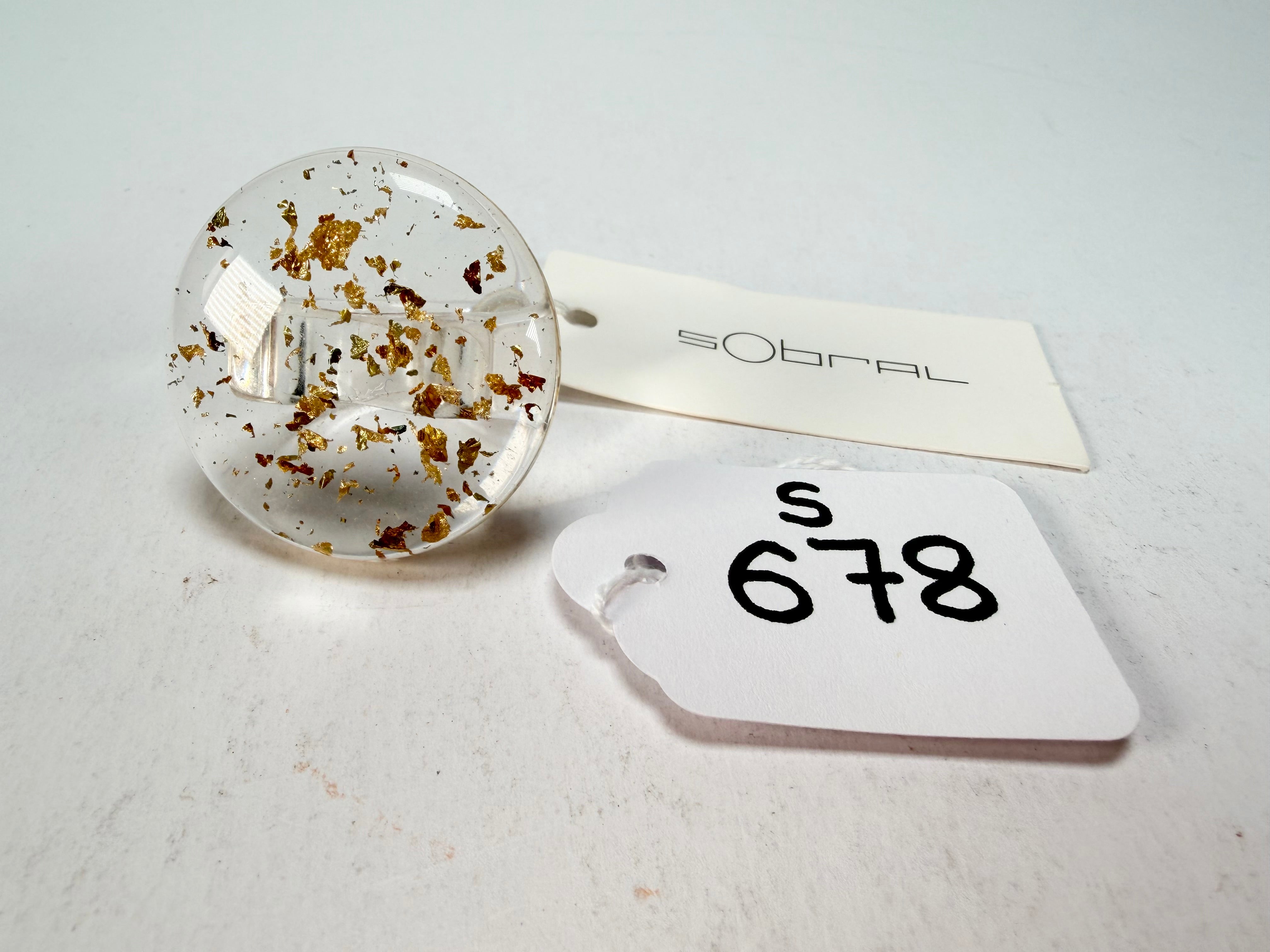 Sobral - Metalique "Bead" Resin Ring ( 004764 ) - Size UK S / US 9