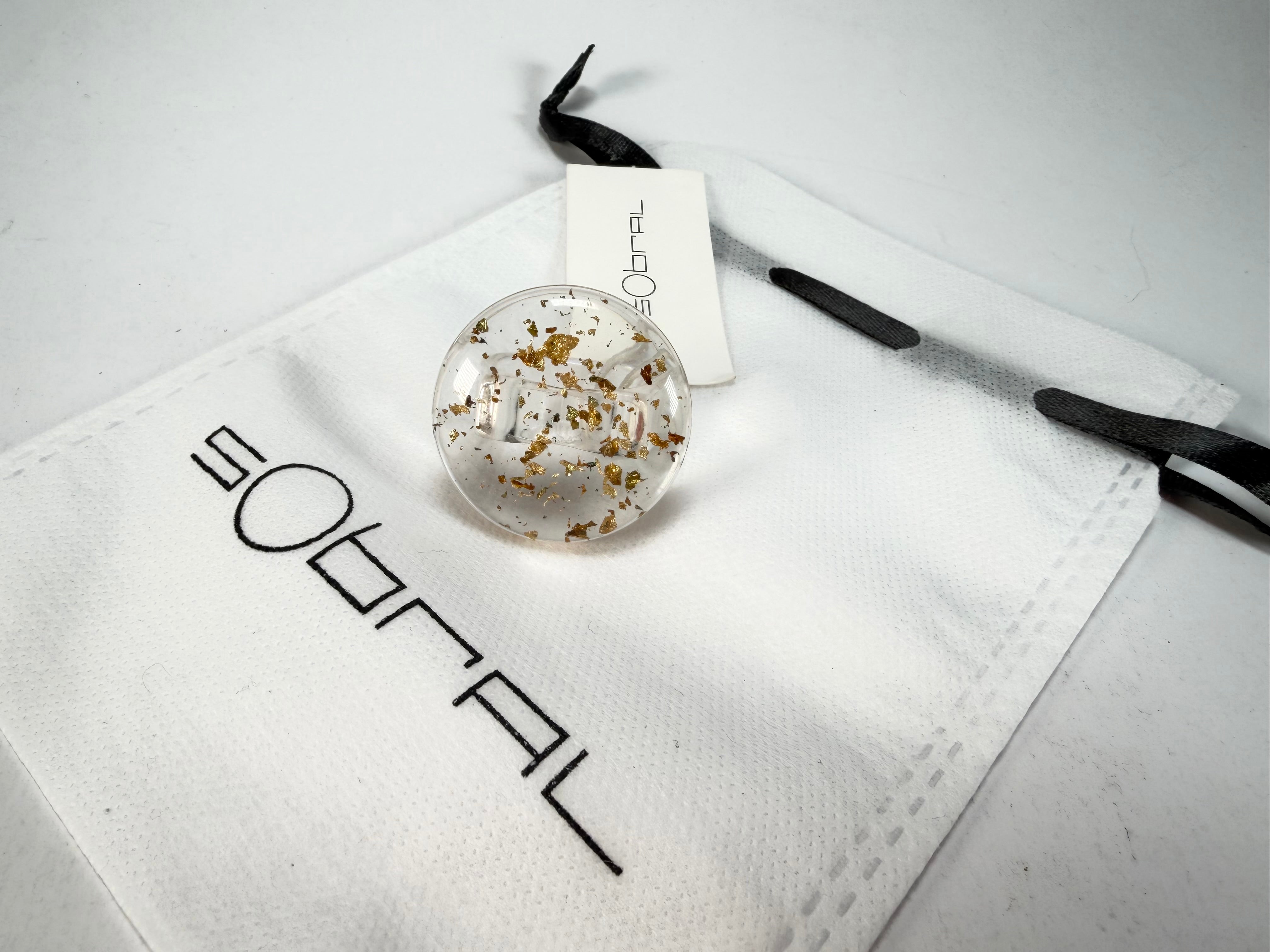 Sobral - Metalique "Bead" Resin Ring ( 004764 ) - Size UK S / US 9