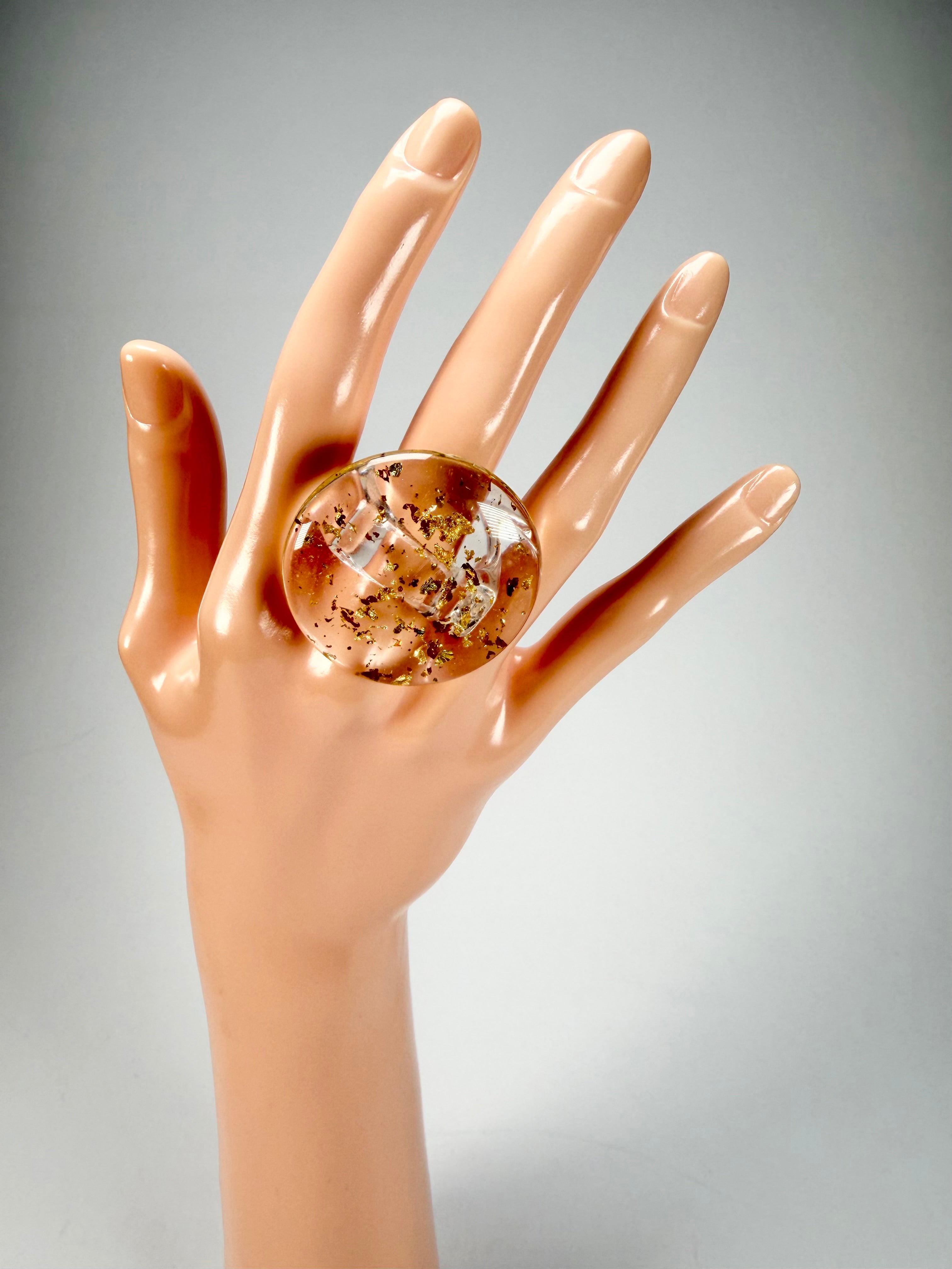 Sobral - Metalique "Bead" Resin Ring ( 004764 ) - Size UK S / US 9
