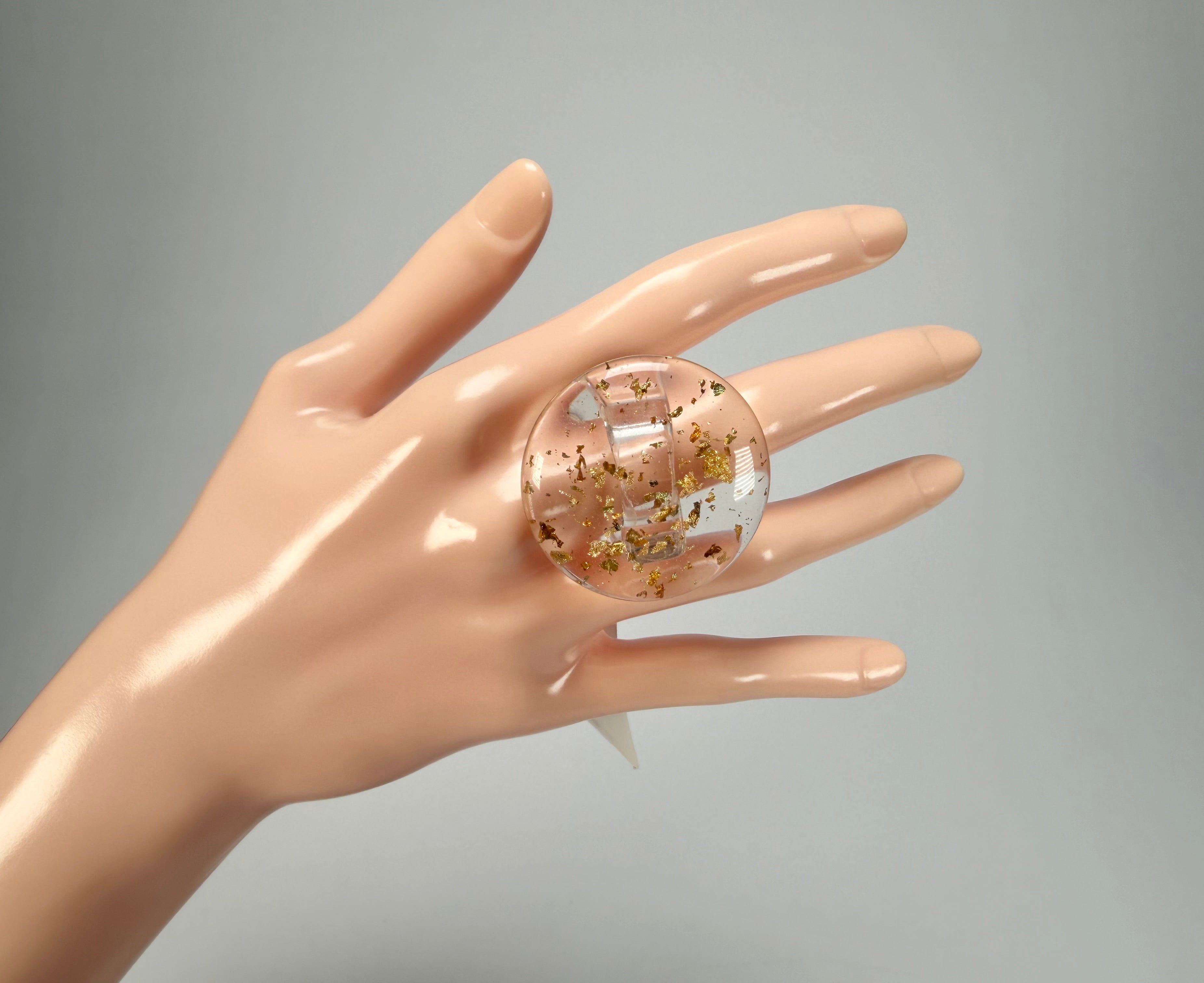 Sobral - Metalique "Bead" Resin Ring ( 004764 ) - Size UK S / US 9