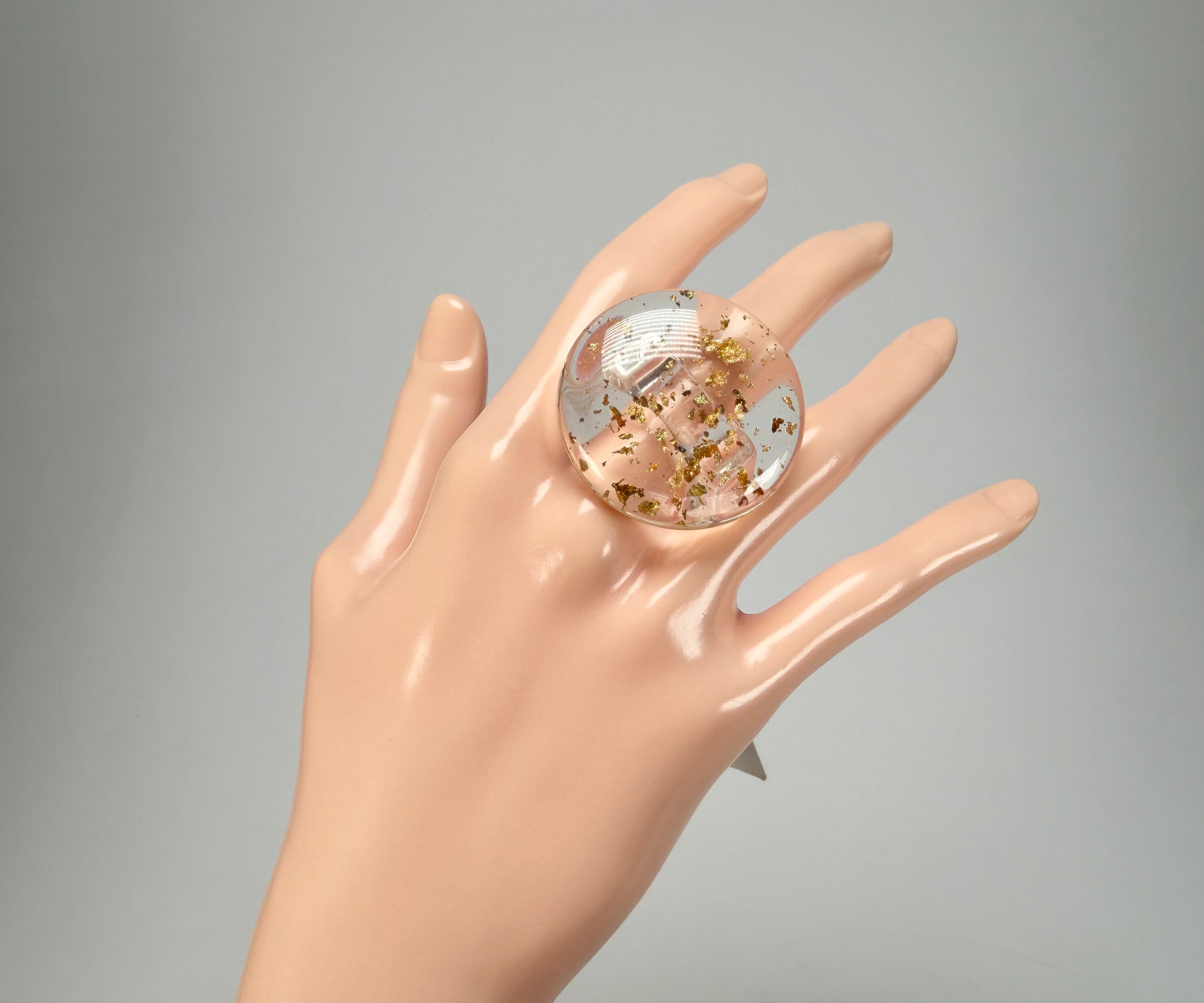Sobral - Metalique "Bead" Resin Ring ( 004764 ) - Size UK S / US 9