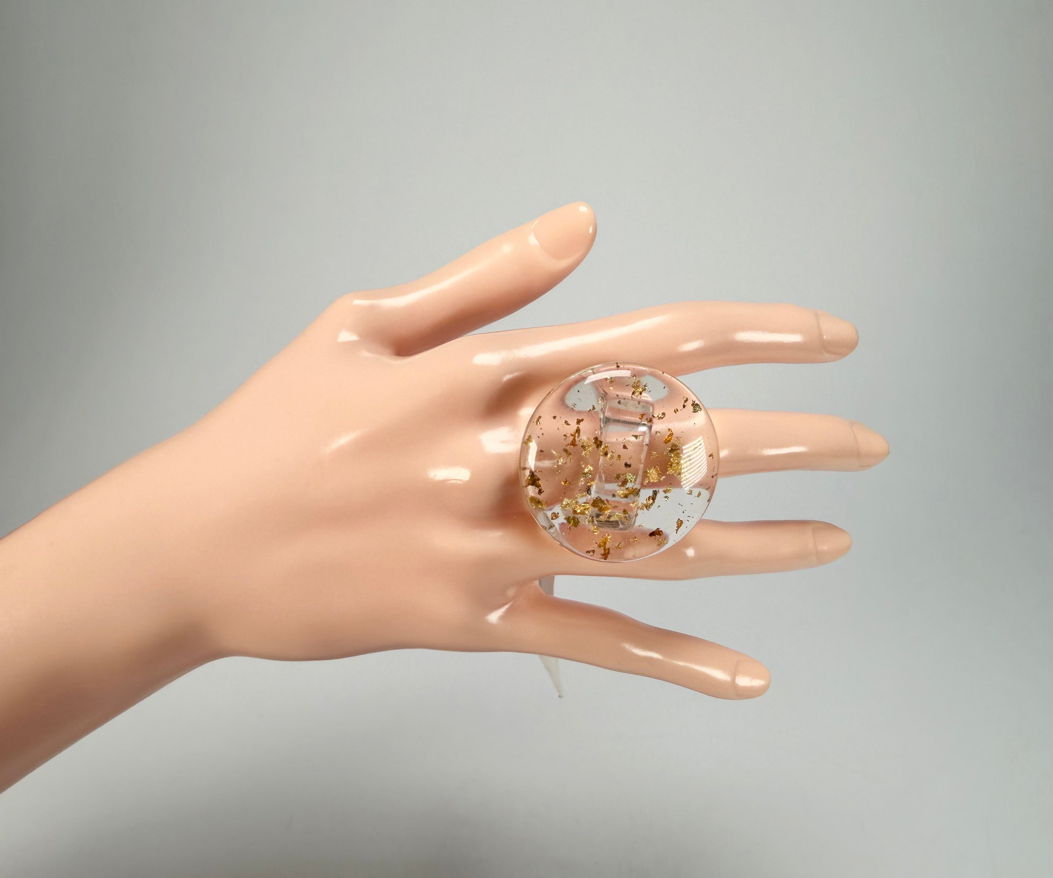 Sobral - Metalique "Bead" Resin Ring ( 004764 ) - Size UK S / US 9