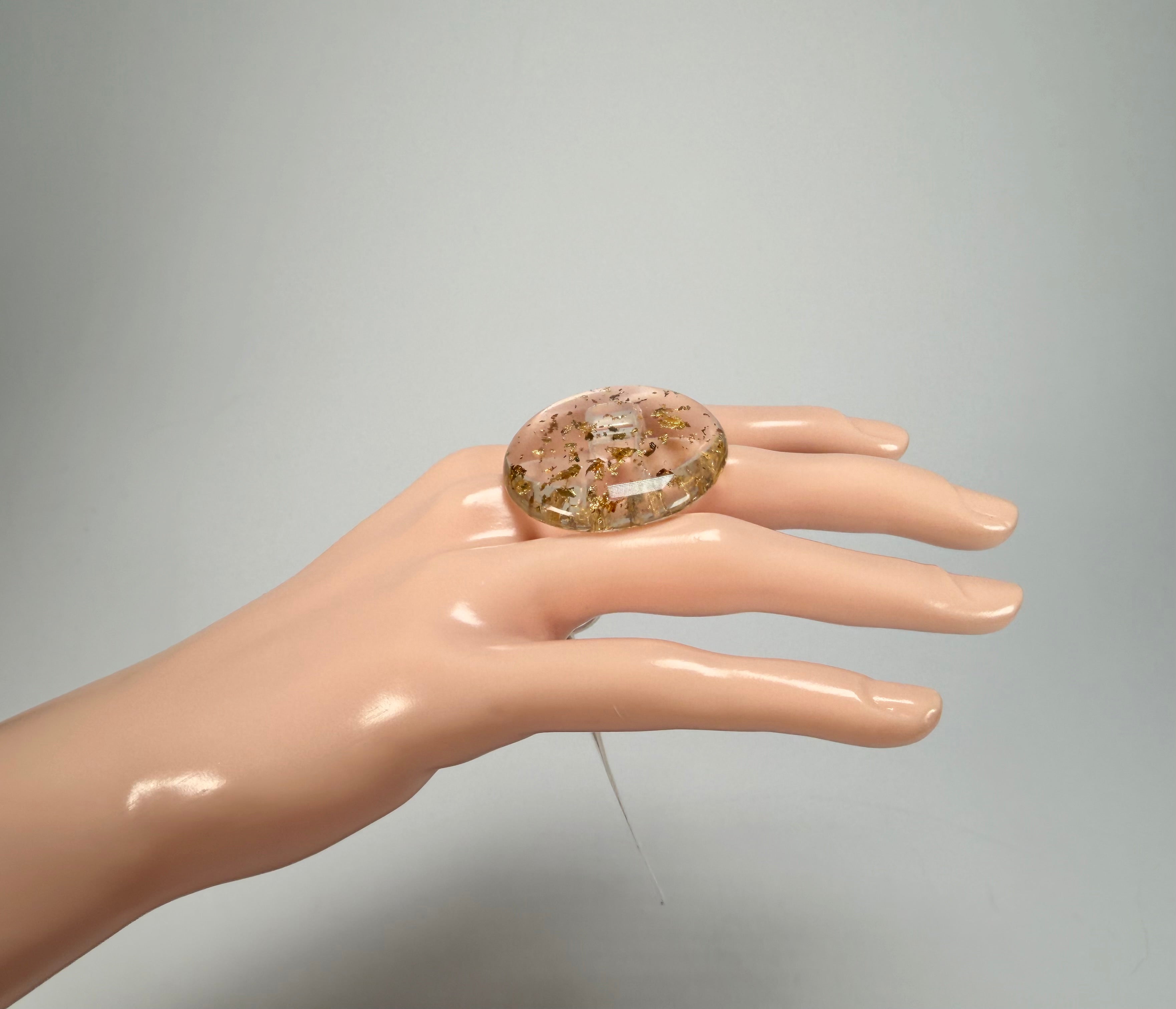 Sobral - Metalique "Bead" Resin Ring ( 004764 ) - Size UK S / US 9
