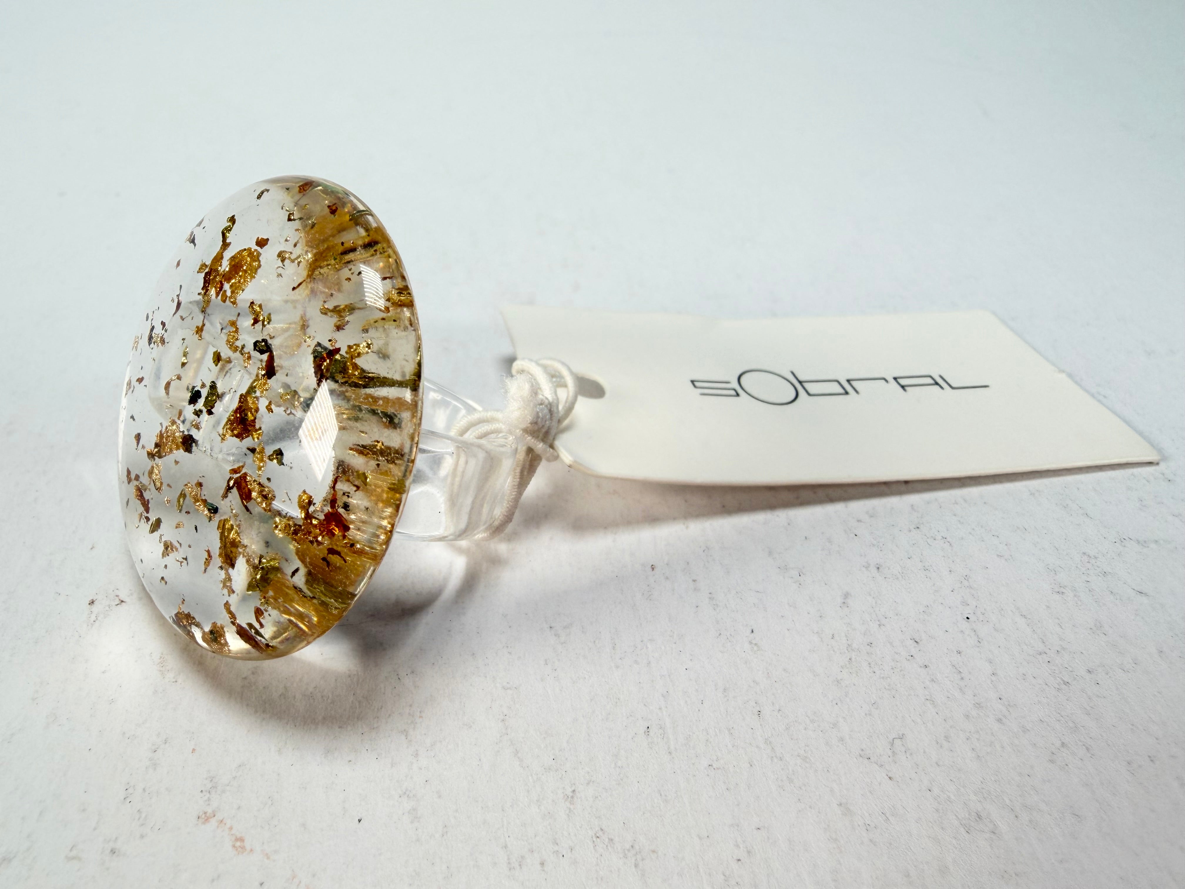 Sobral - Metalique "Bead" Resin Ring ( 004764 ) - Size UK S / US 9