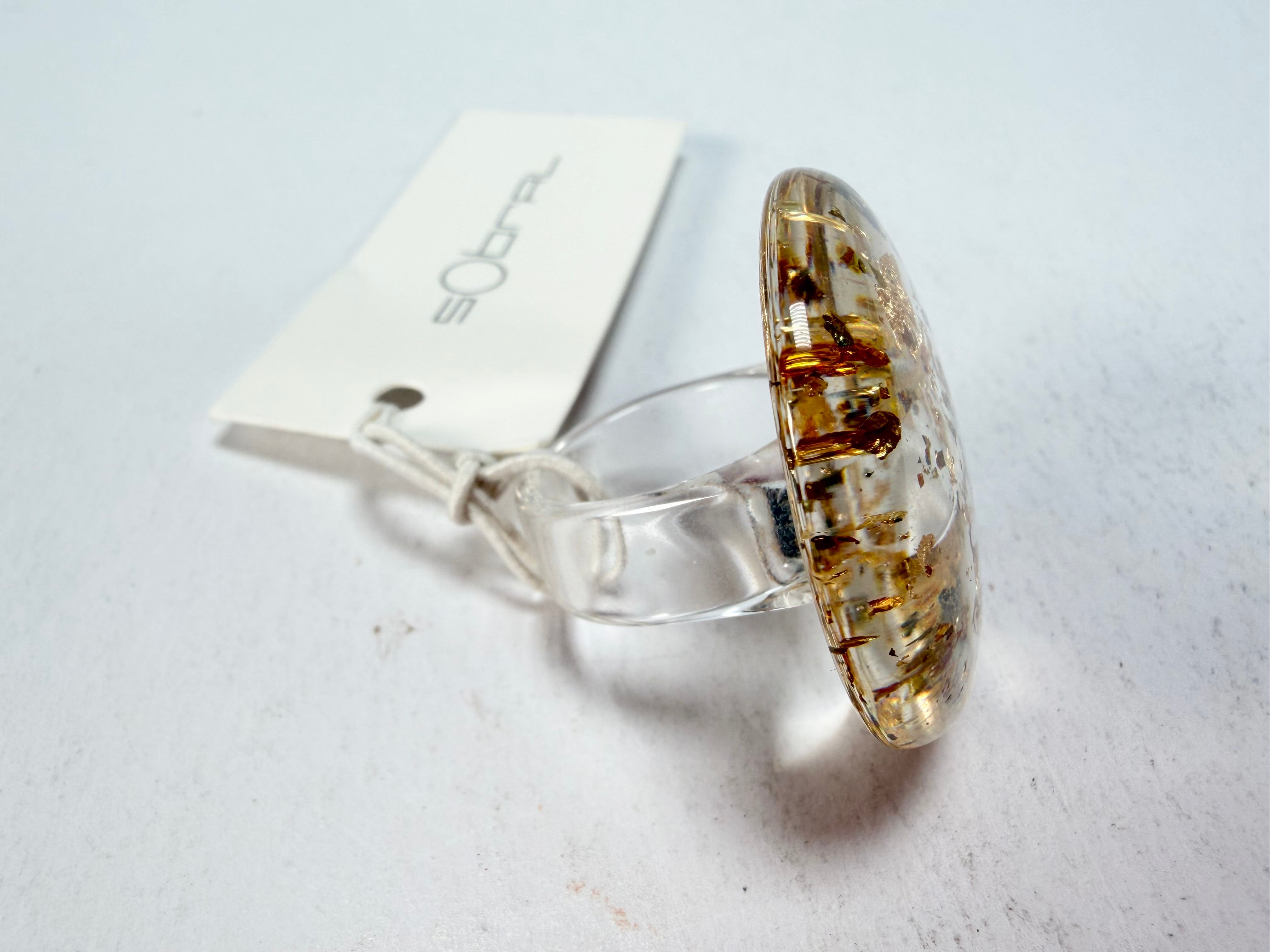 Sobral - Metalique "Bead" Resin Ring ( 004764 ) - Size UK S / US 9