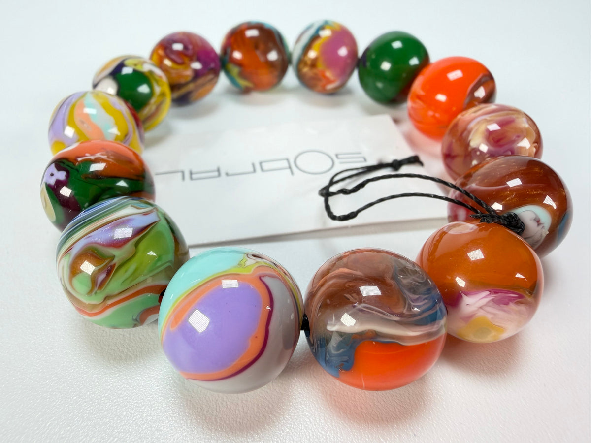 Sobral - Planets "Orbitalis" Pollock Elasticated Resin Bracelet ( 005454 )